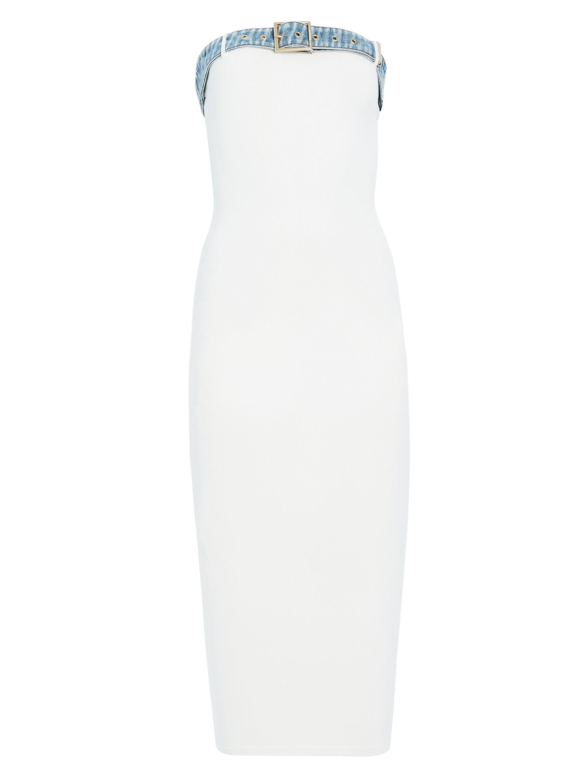 Ser.o.ya Women's Blanche Knit Denim Dress - White Coastline