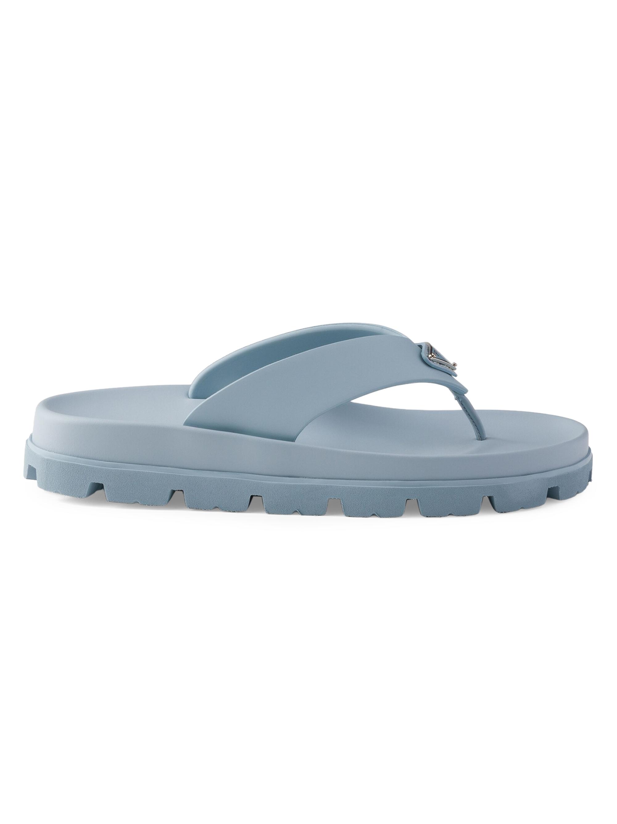 Prada Women's Rubber Thong Sandals - Blue
