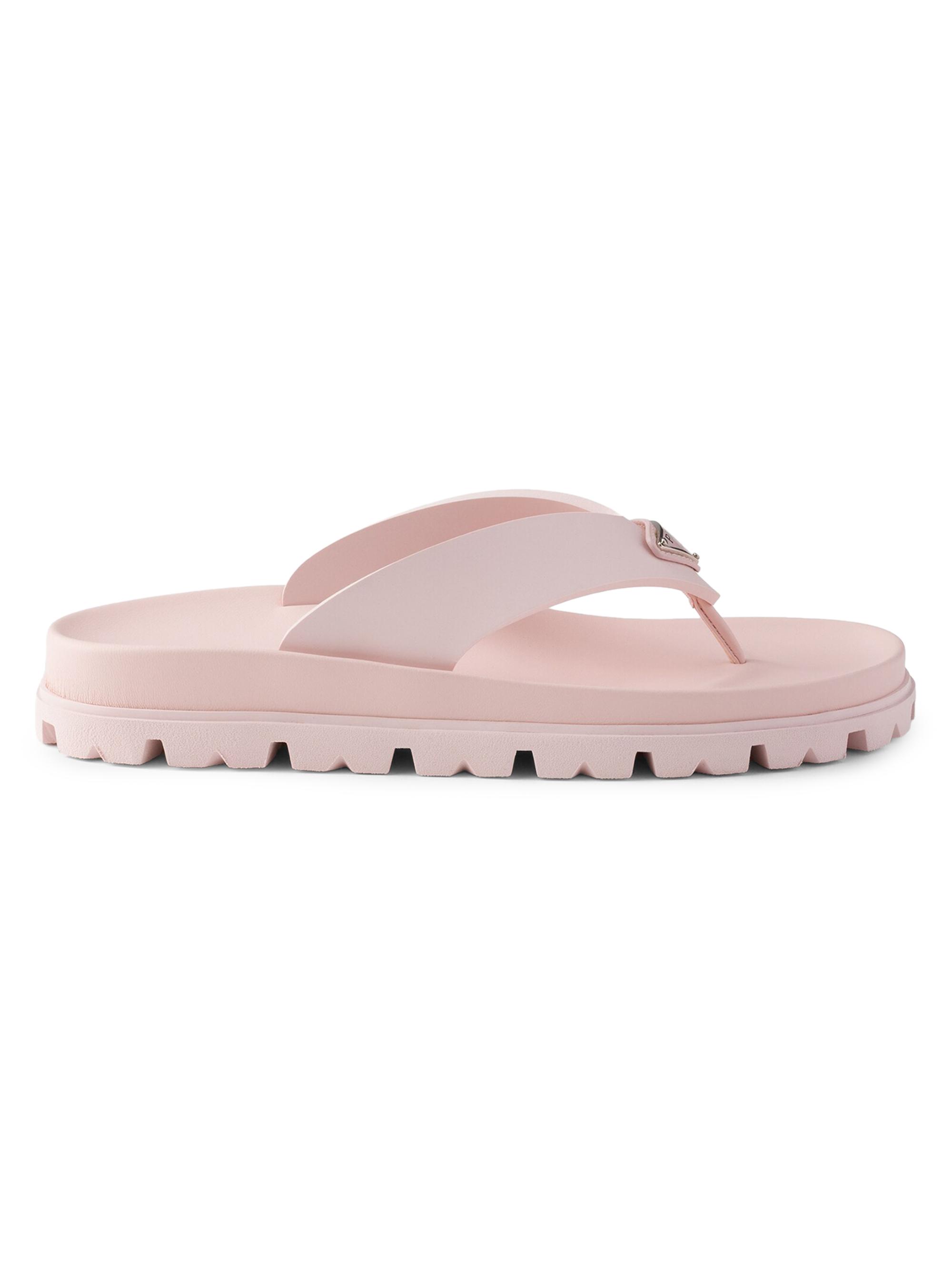 Prada Women's Rubber Thong Sandals - Pink