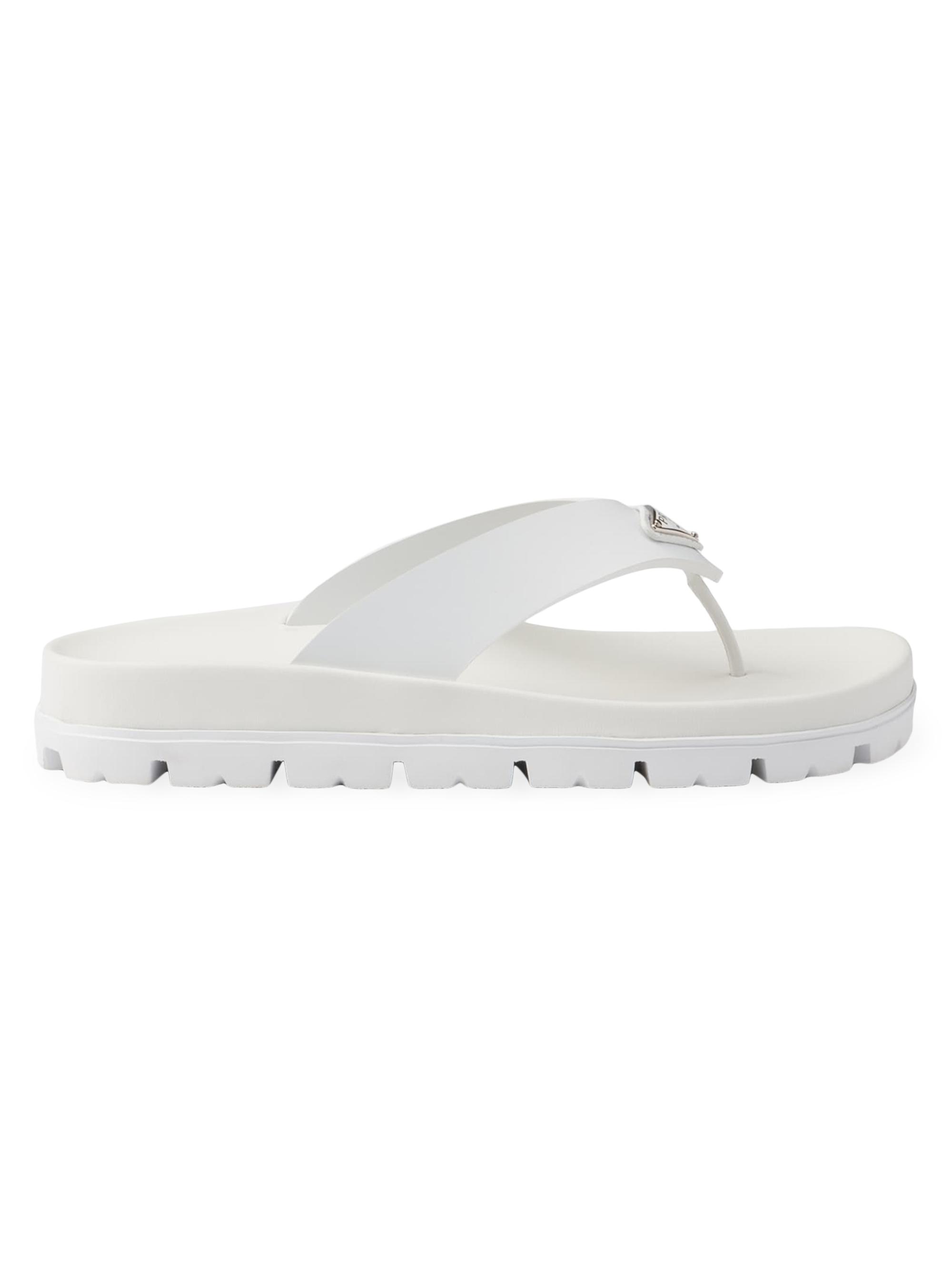 Prada Women's Rubber Thong Sandals - White