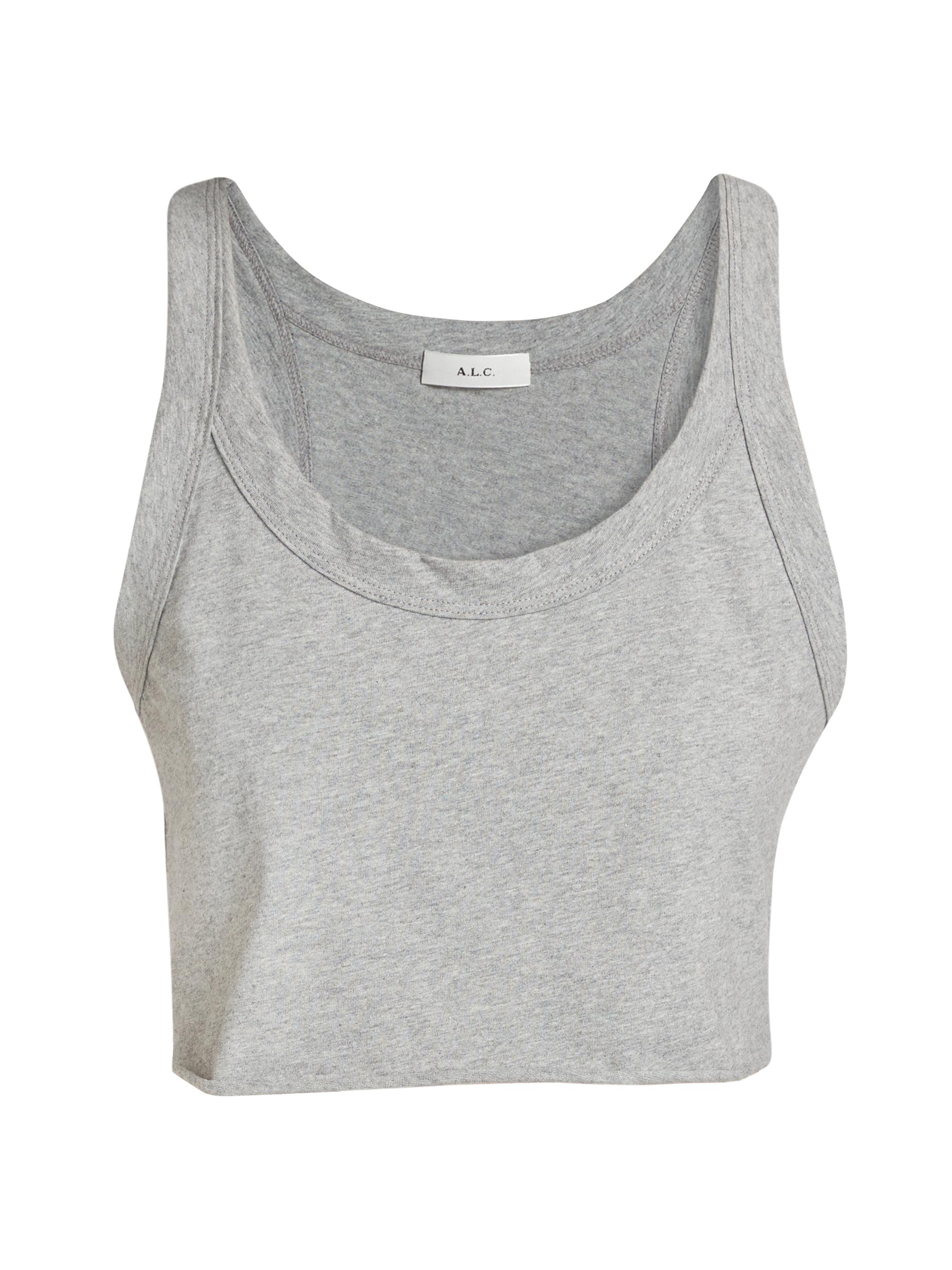 A.L.C. Women's Halsey Cotton Cropped Tank - Grey Melange