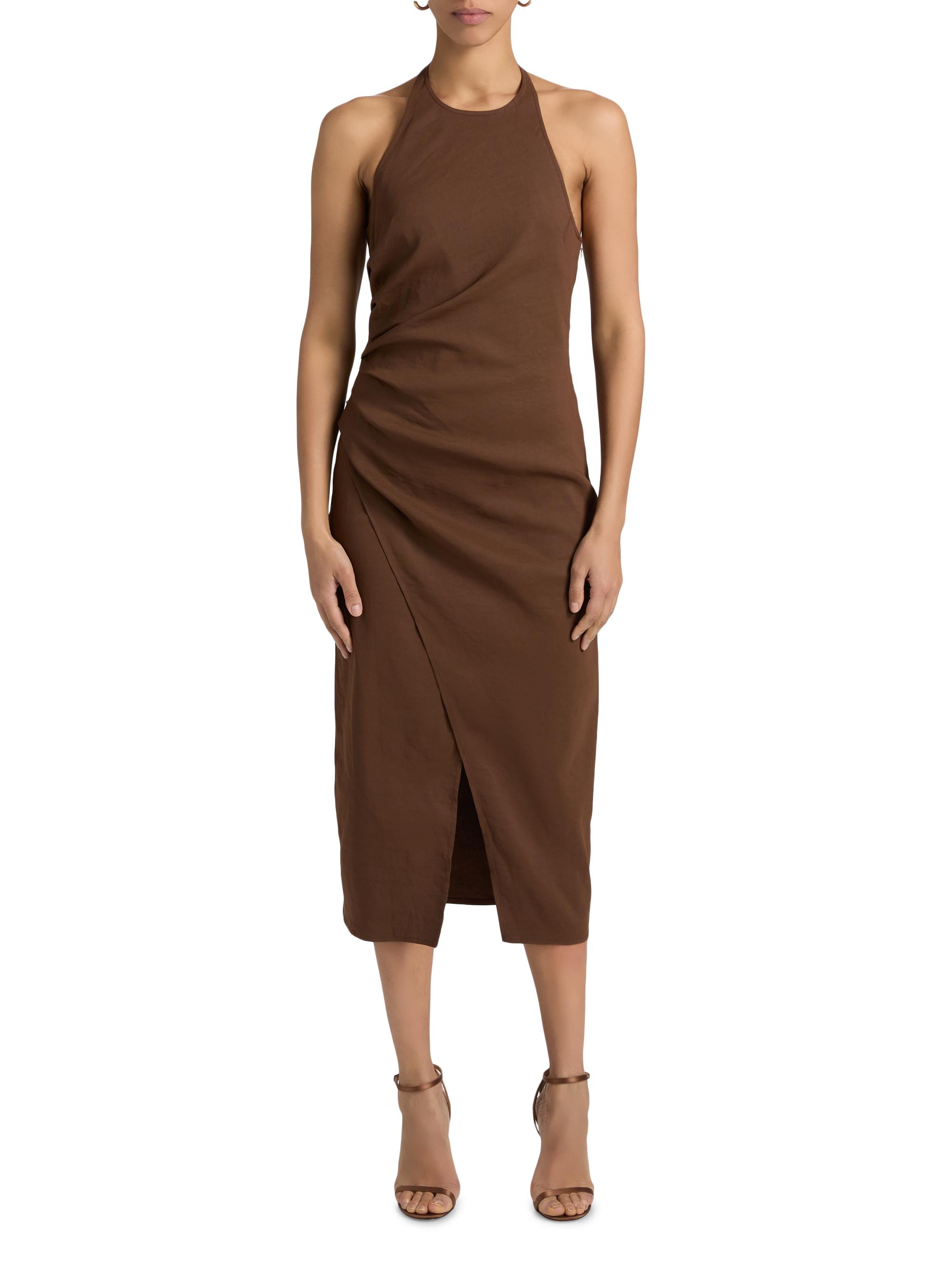 A.L.C. Sylvie Linen-Blend Wrap Midi-Dress | Saks Fifth Avenue