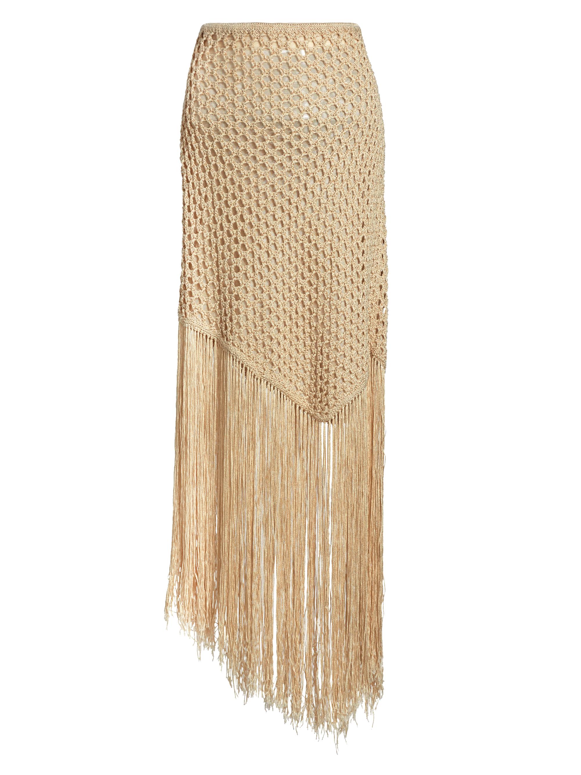 A.L.C. Women's Leona Crochet Fringe Maxi Skirt - Pampas
