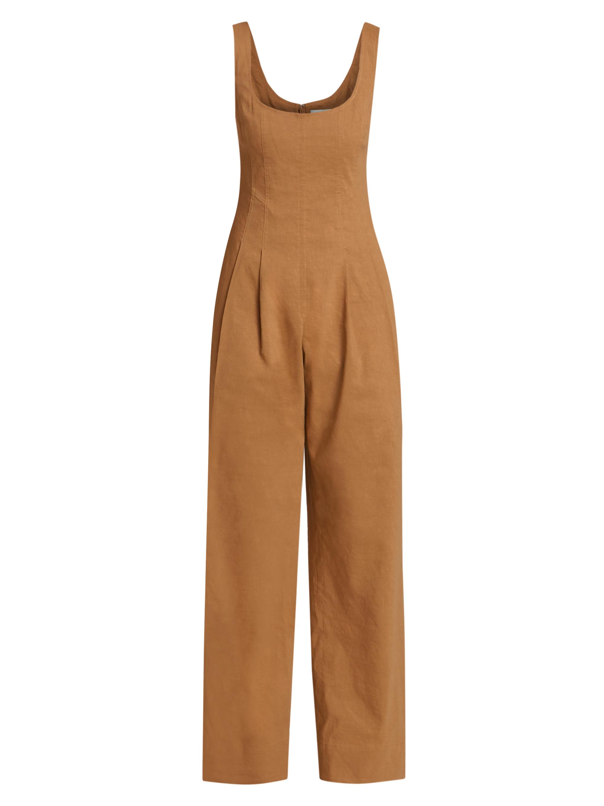 A.L.C. Women's Isabel Linen-Blend Pleated Jumpsuit - Acacia