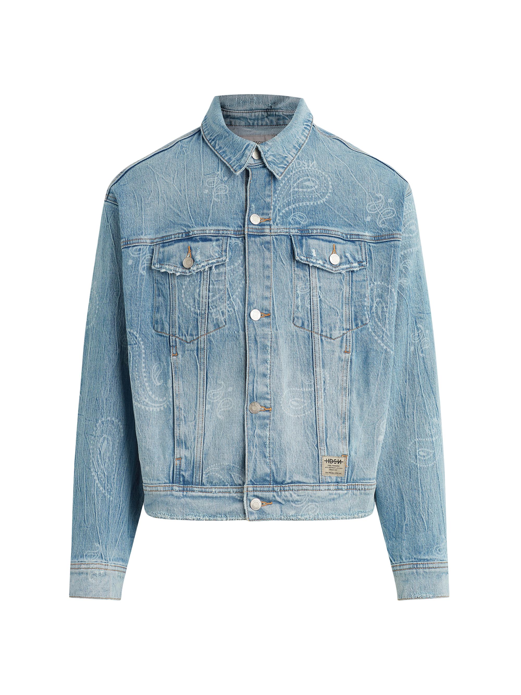 Hudson Jeans Men's Bandana Denim Trucker Jacket - Bandana