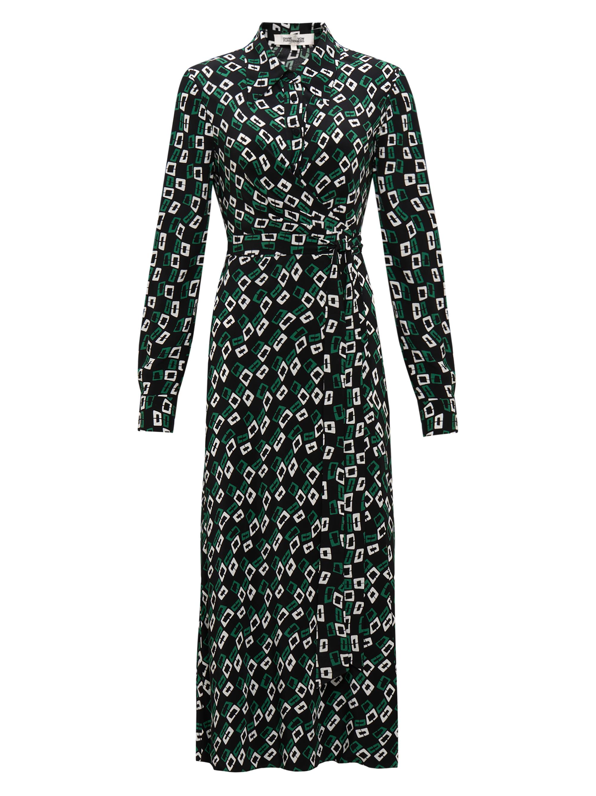 Diane von Furstenberg Women's Tori Tie-Waist Midi-Dress - Chain Spots