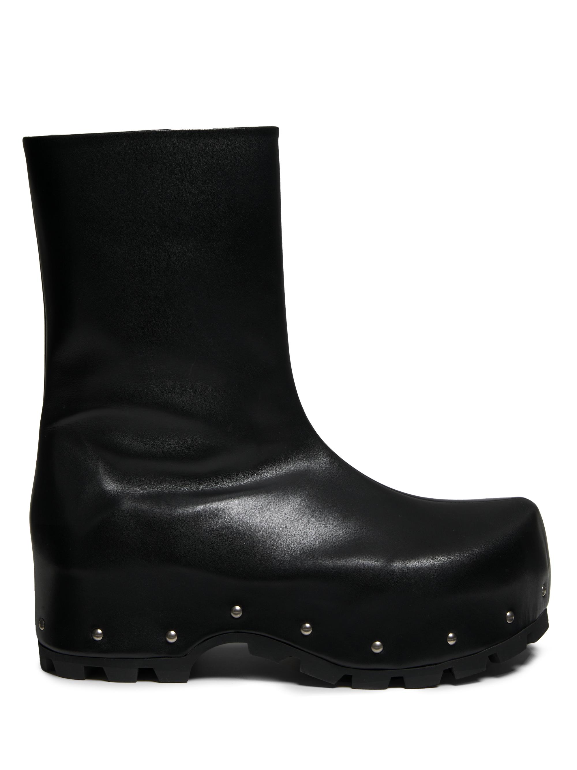 Jil Sander Men's Leather Clog Boots - Black