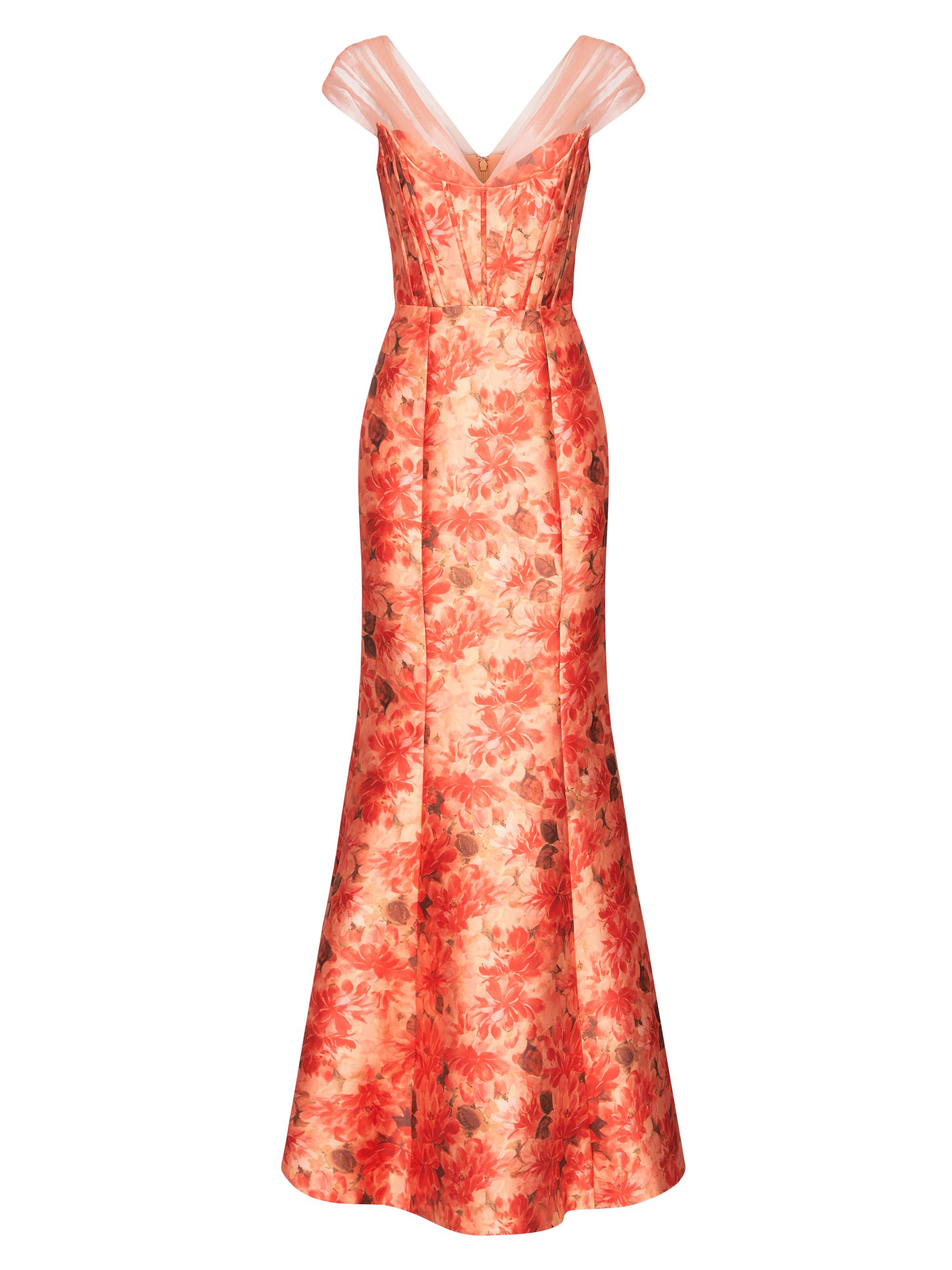 Theia Women's Lowen Floral Mikado Satin Mermaid Gown - Blush Lilypad