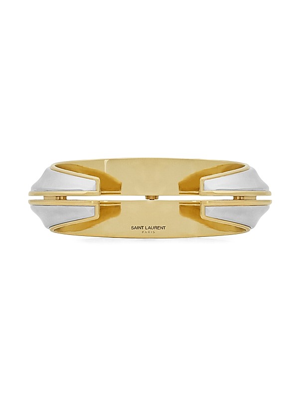 Shop Saint Laurent Split Dome Cuff in Metal | Saks Fifth Avenue Shop Saint Laurent Split Dome Cuff in Metal | Saks Fifth Avenue