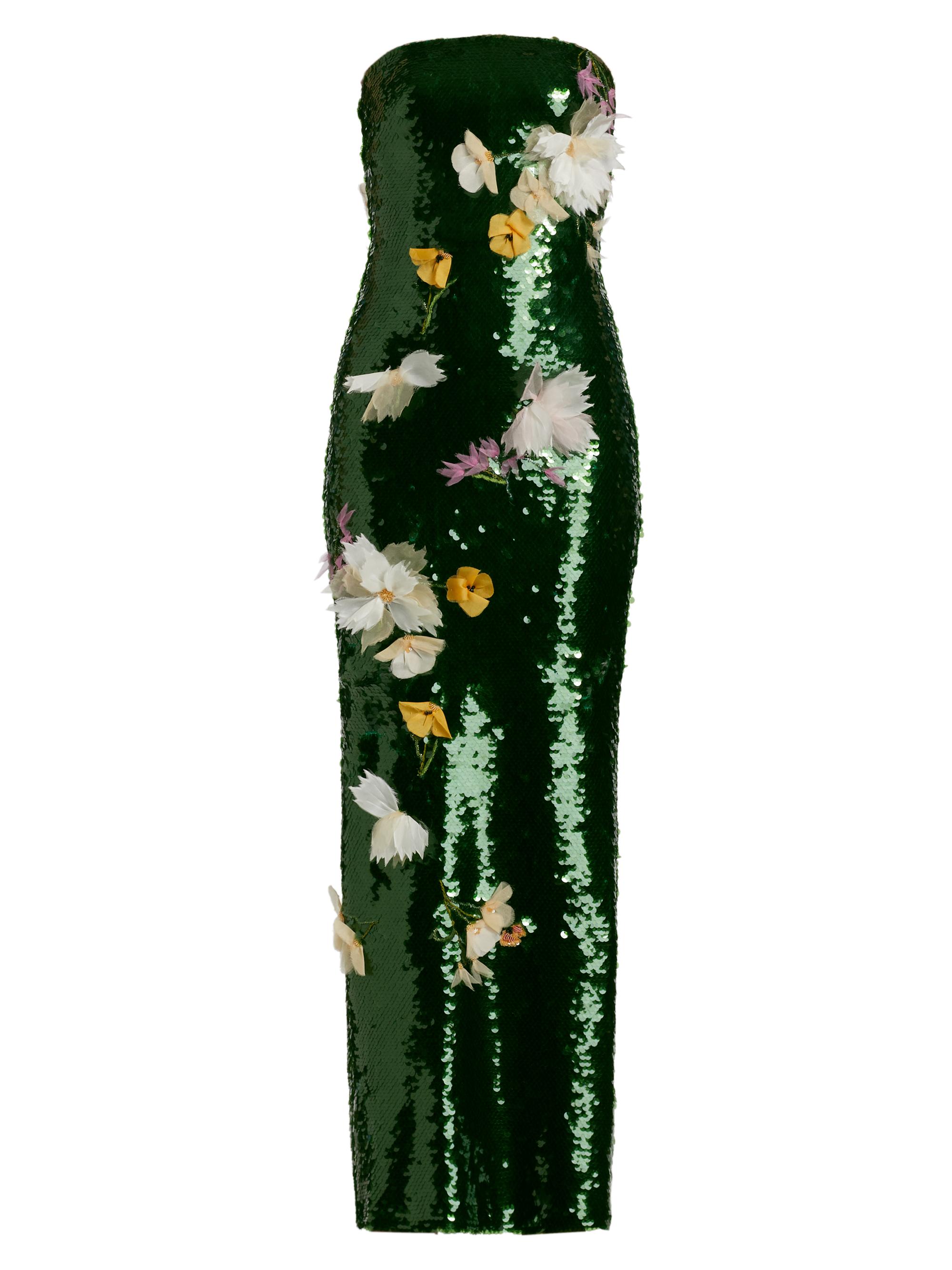 Monique Lhuillier Women's Sequin Strapless Column Gown - Juniper