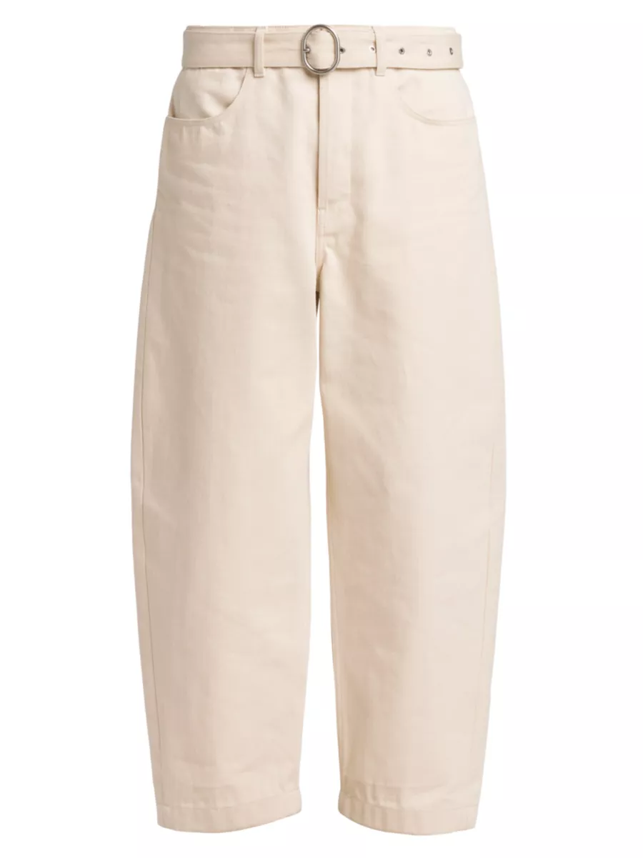 Shop Jil Sander Belted Cotton Trousers | Saks Fifth Avenue Shop Jil Sander Belted Cotton Trousers | Saks Fifth Avenue
