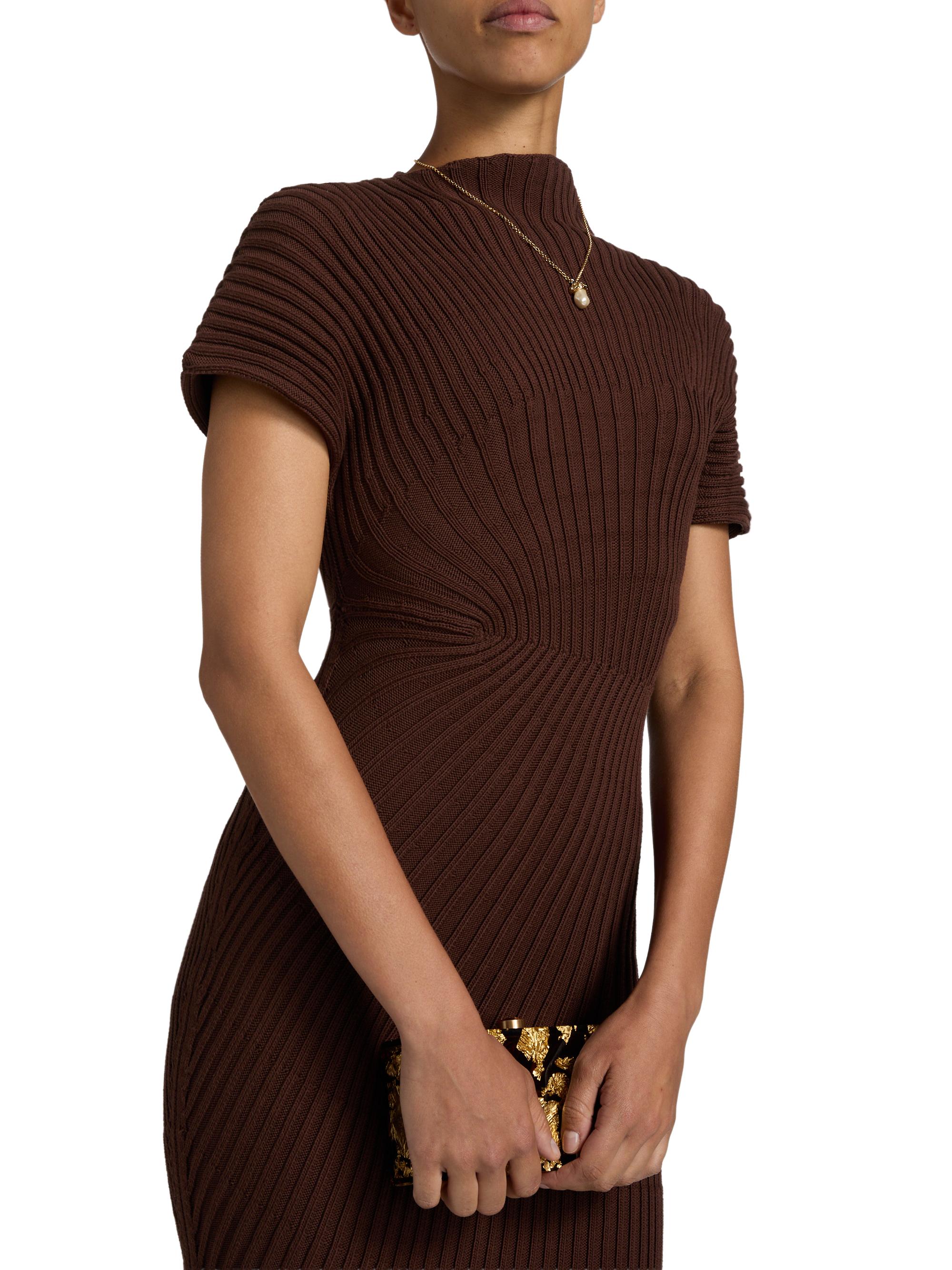 Cult Gaia Chrysta Rib-Knit Asymmetric Midi-Dress | Saks Fifth Avenue