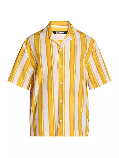 Striped Cotton Camp Shirt