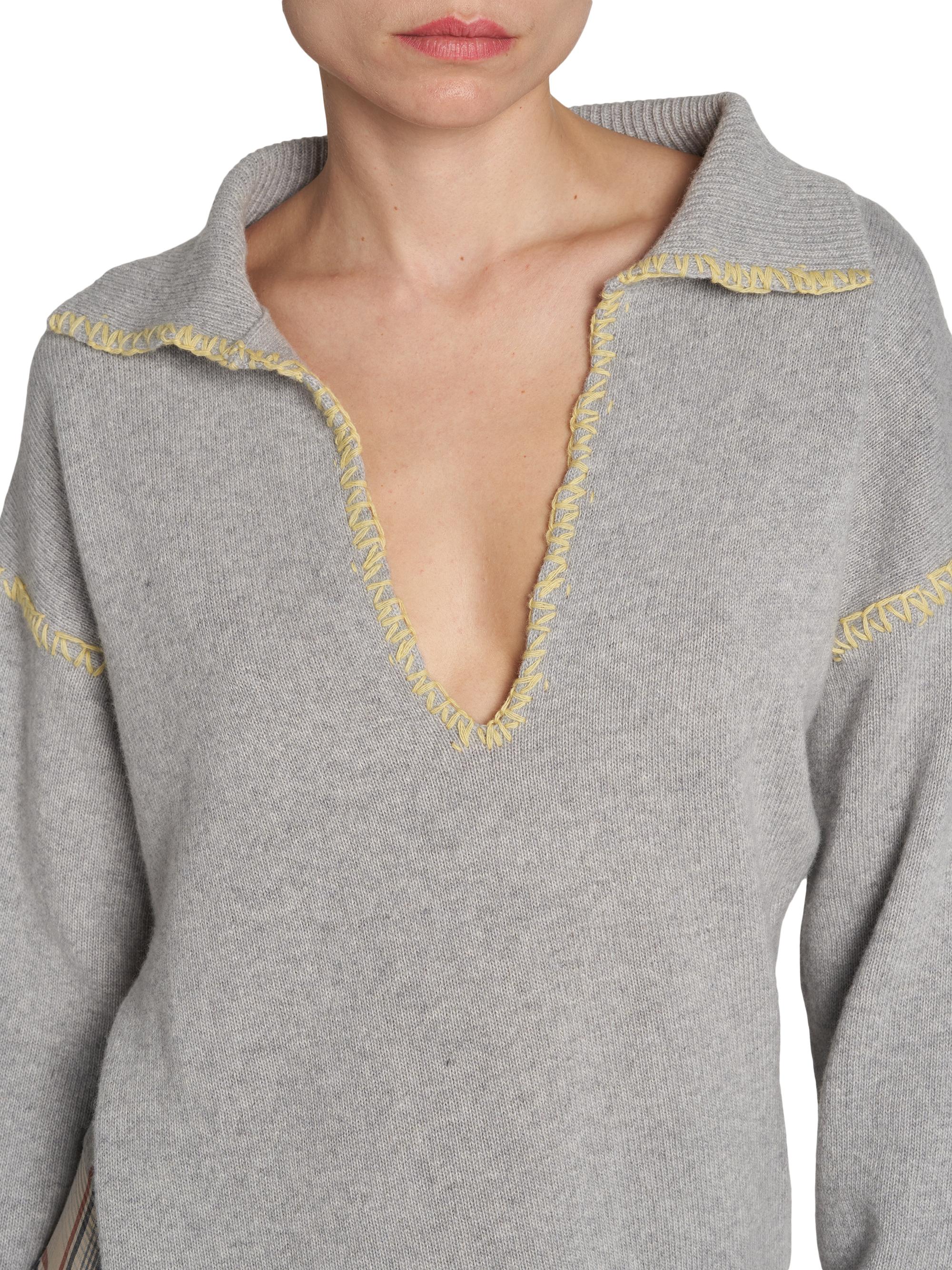 Marni Wool-Cashmere Stitched Asymmetric Sweater | Saks Fifth