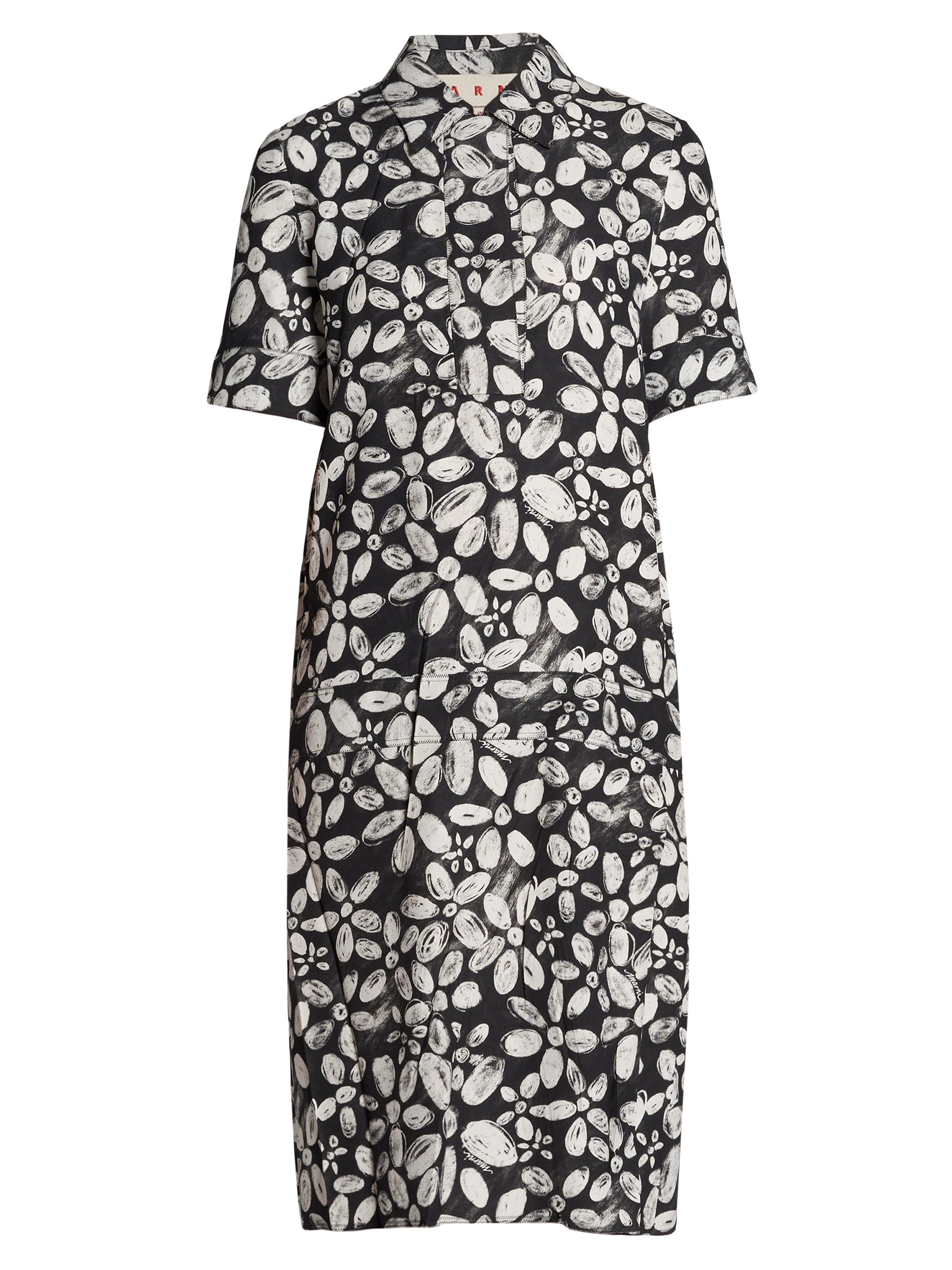 Marni Women's Petal Polo Midi-Dress - Black