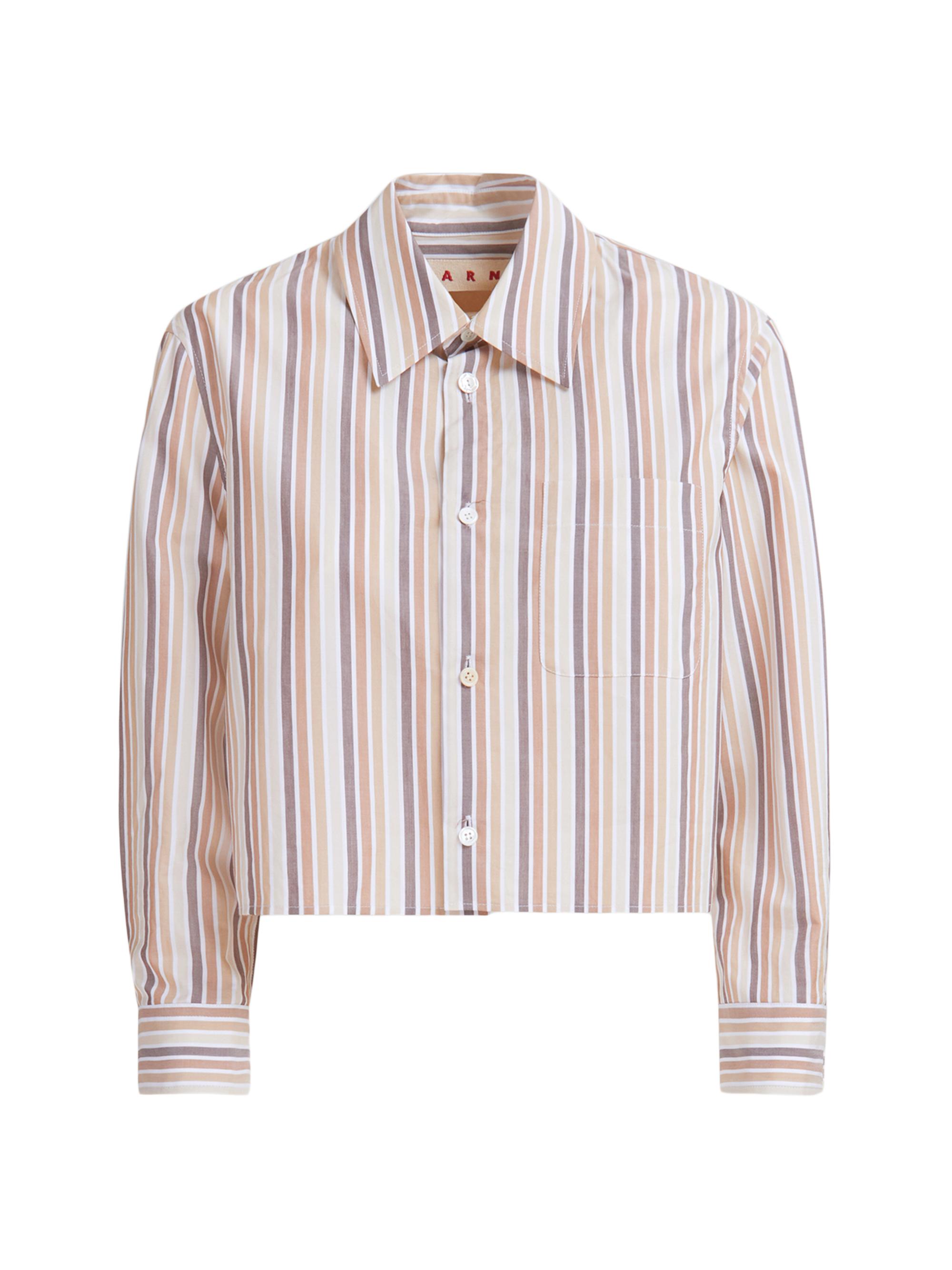 Marni Women's Cropped Collared Ls Button Up Shirt - Nomad