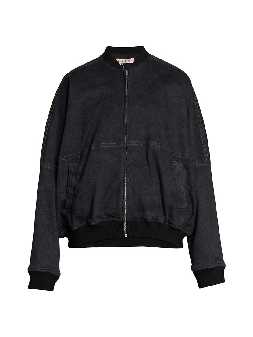 Shop Marni Oversized Denim Bomber Jacket | Saks Fifth Avenue Shop Marni Oversized Denim Bomber Jacket | Saks Fifth Avenue