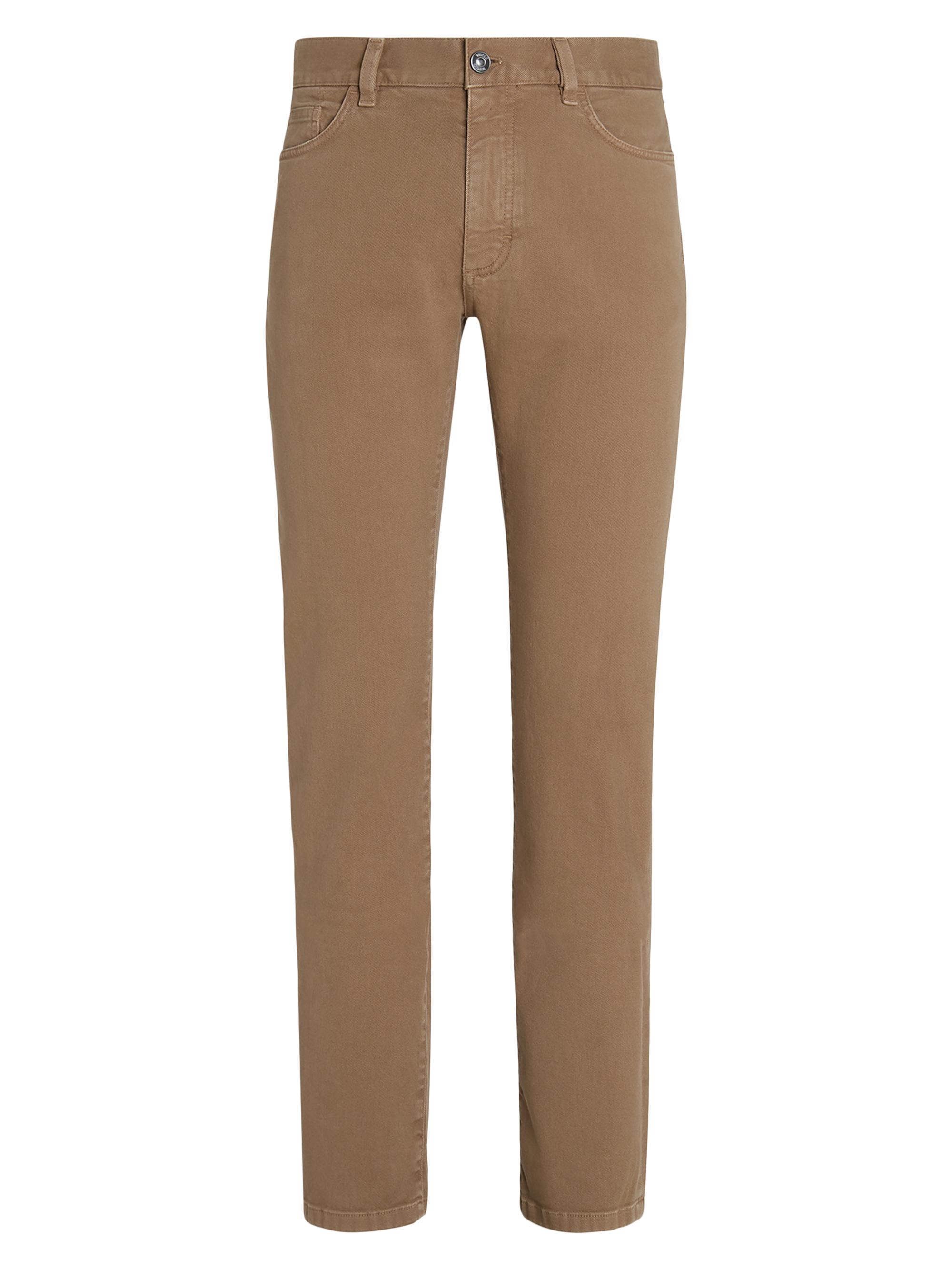 ZEGNA Men's Stretch Cotton Roccia Jeans - Dark Beige