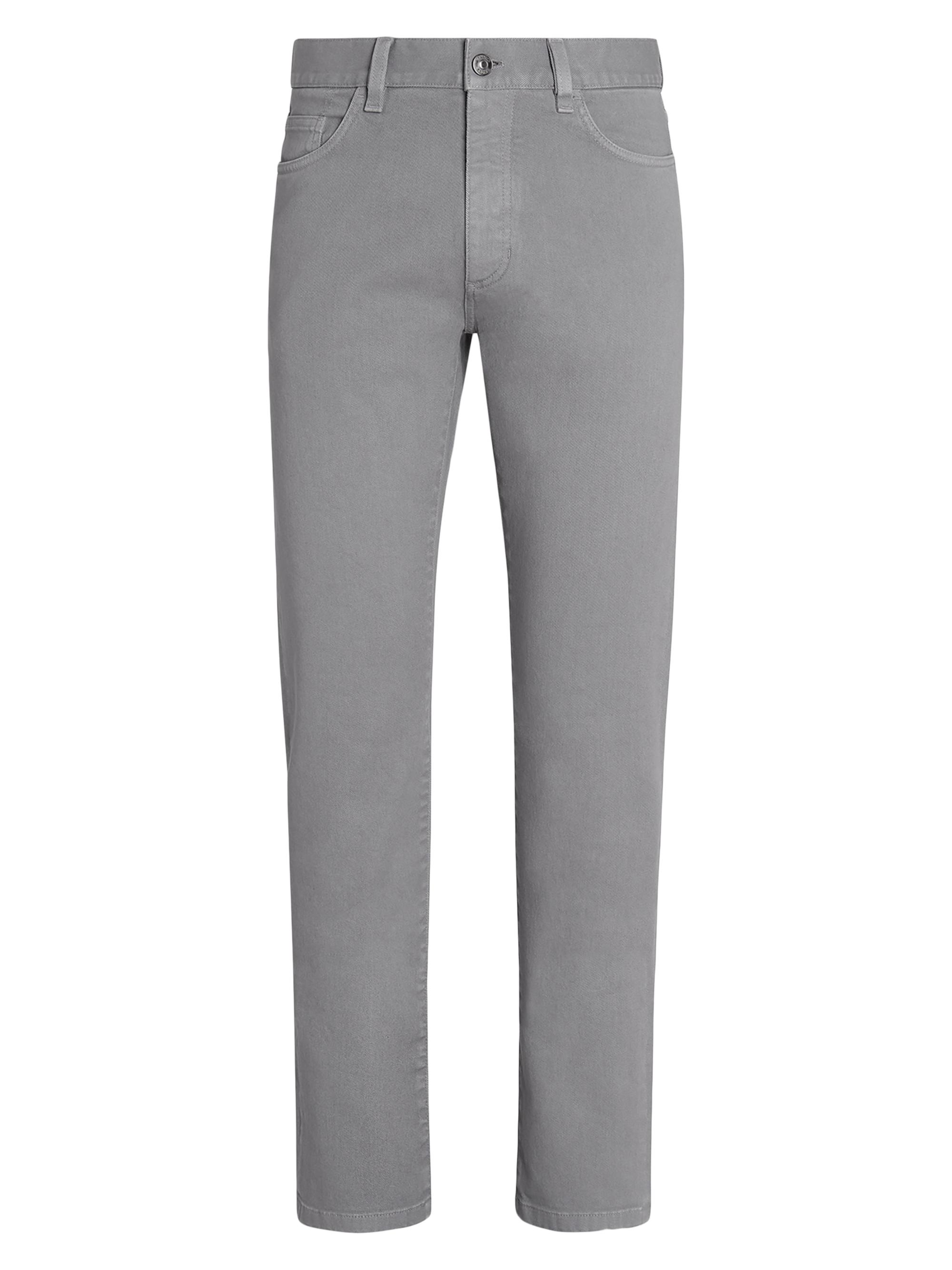 ZEGNA Men's Stretch Cotton Roccia Jeans - Grey Melange