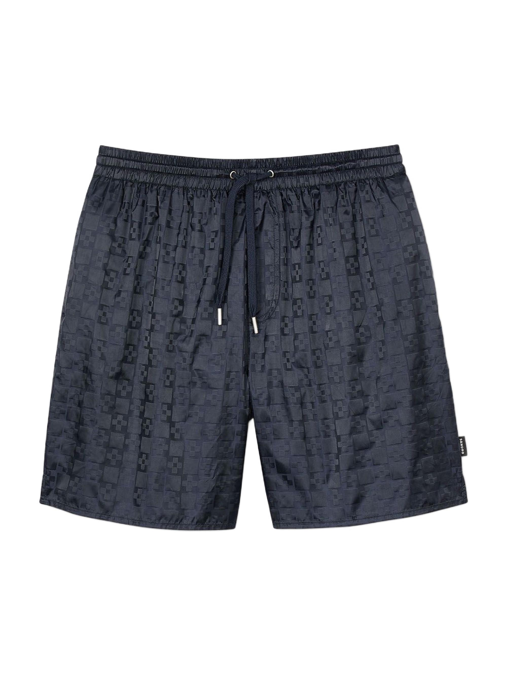 Sandro Men's Square Cross Swim Shorts - Midnight Blue