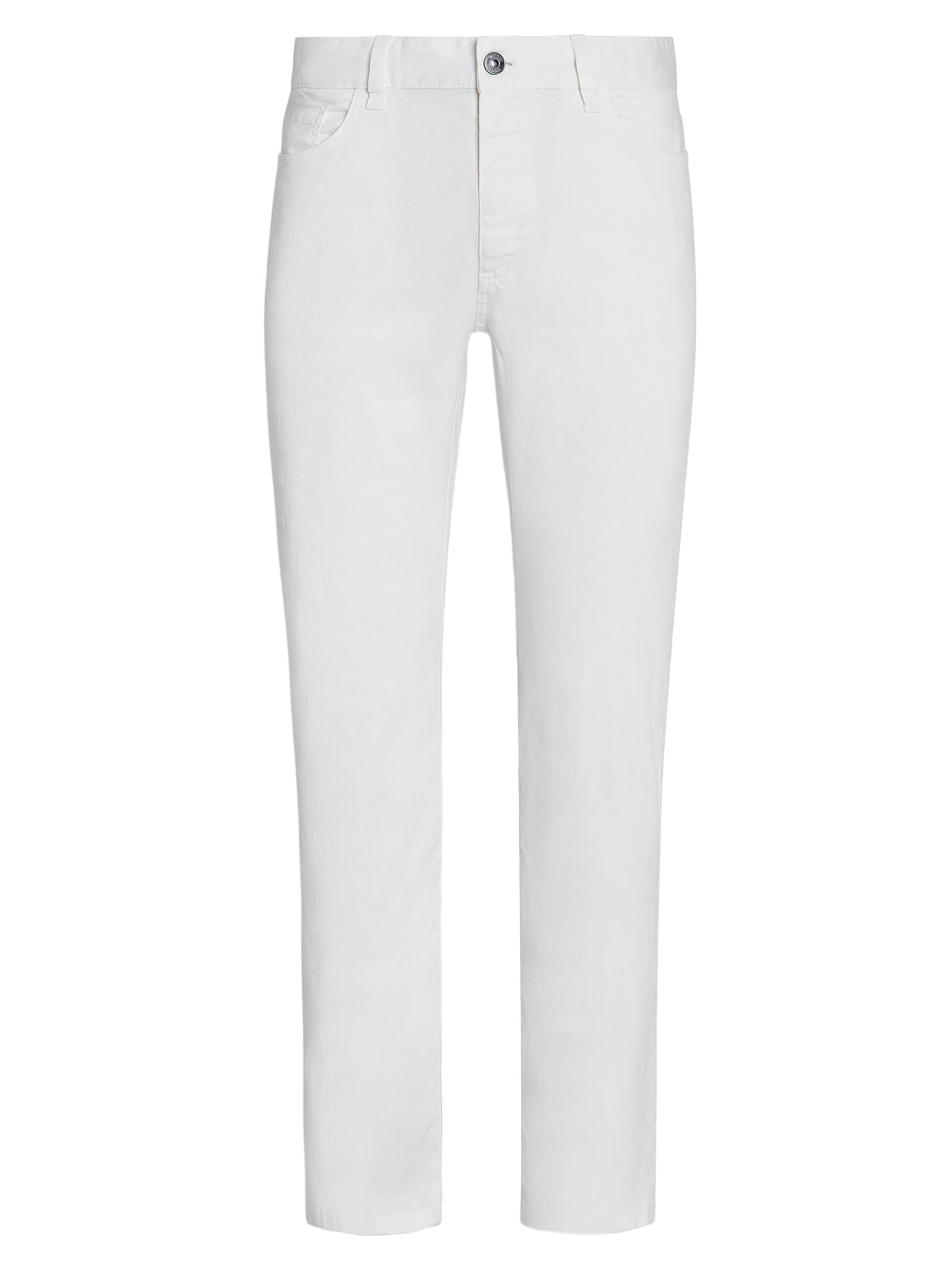 ZEGNA Men's Stretch Linen and Cotton Roccia Jeans - White