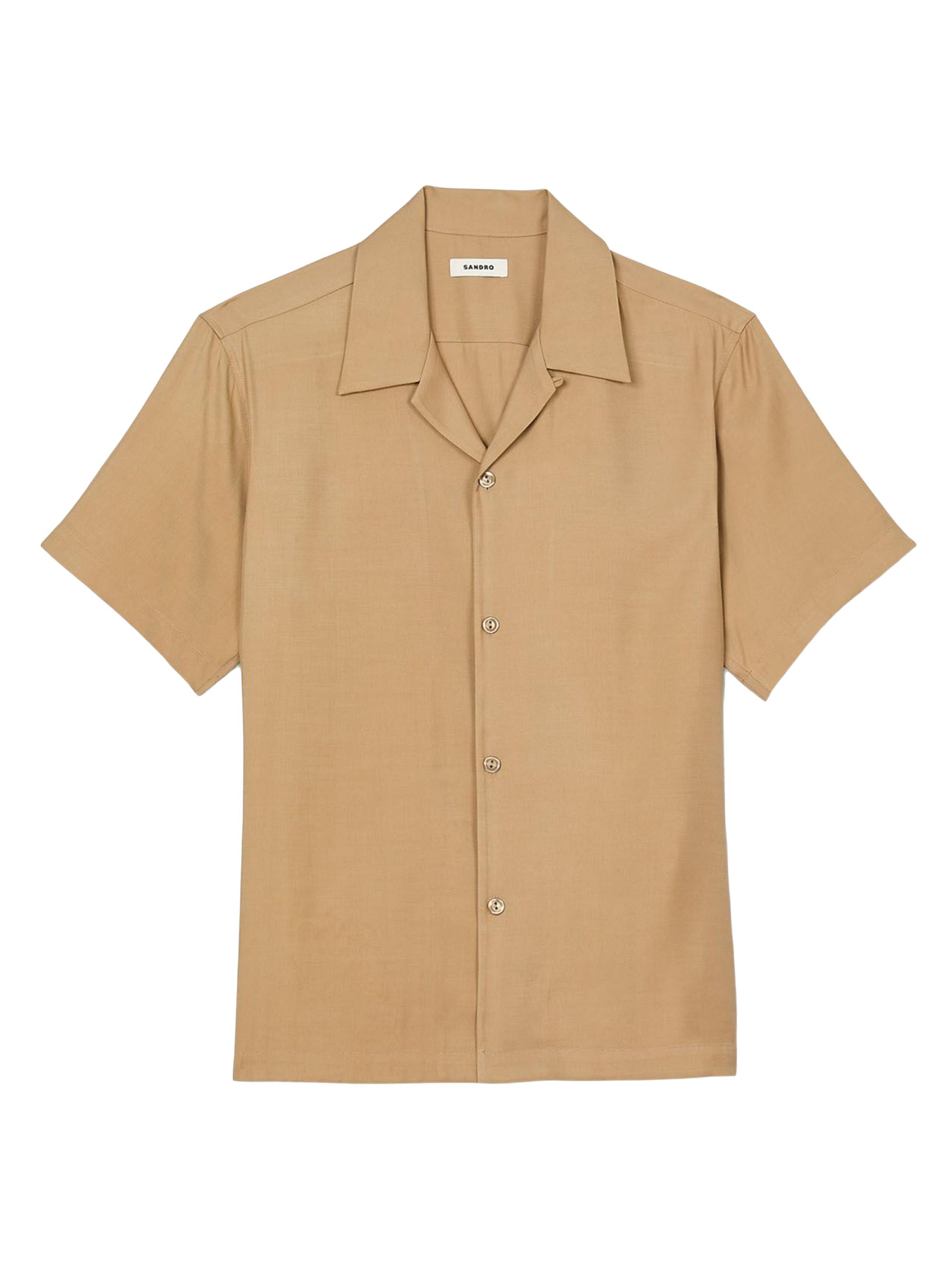 Sandro Men's Shark Collar Shirt - Nut