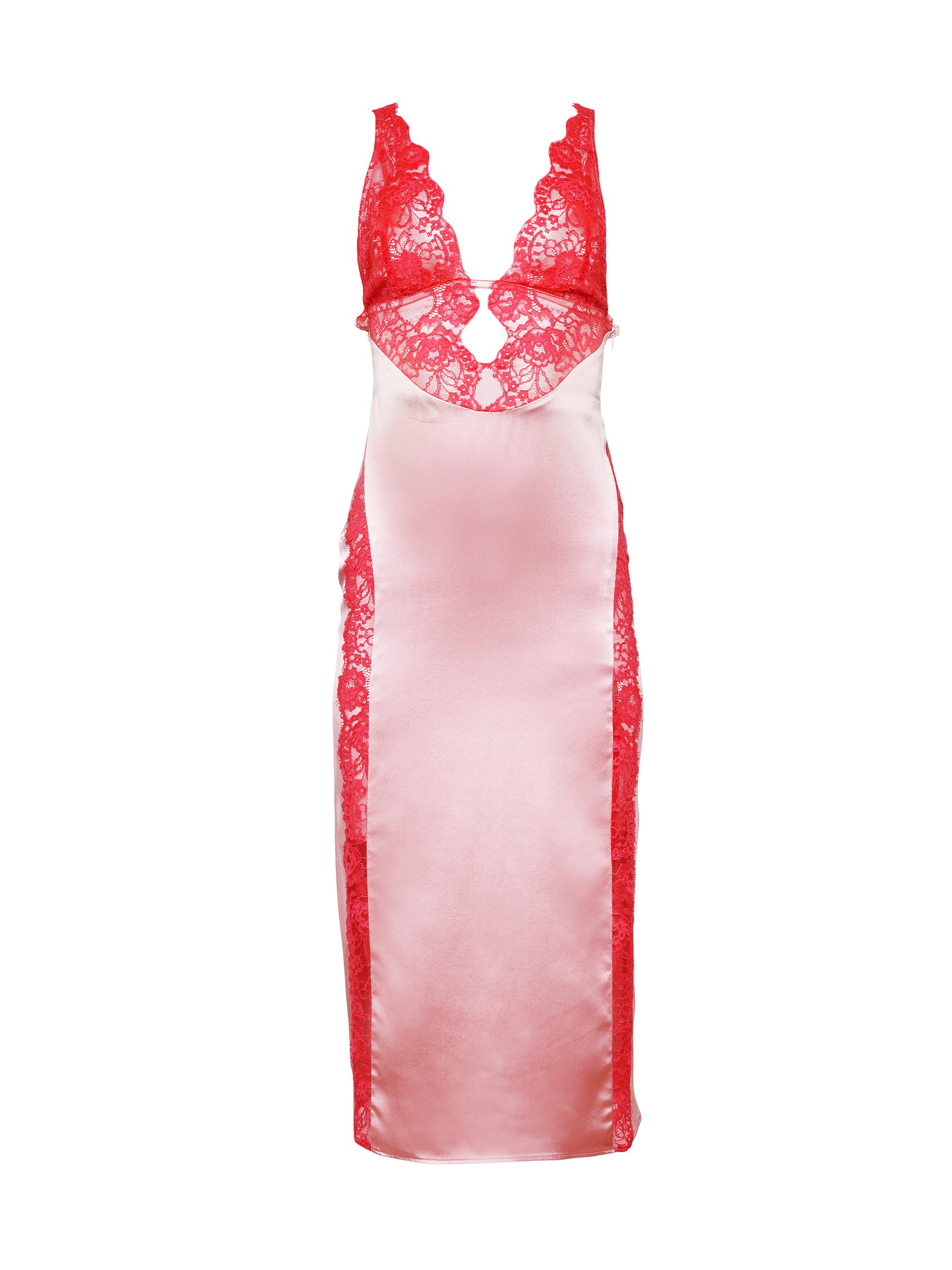 Fleur du Mal Silk And Lace V-Neck Slip Dress | Saks Fifth Avenue