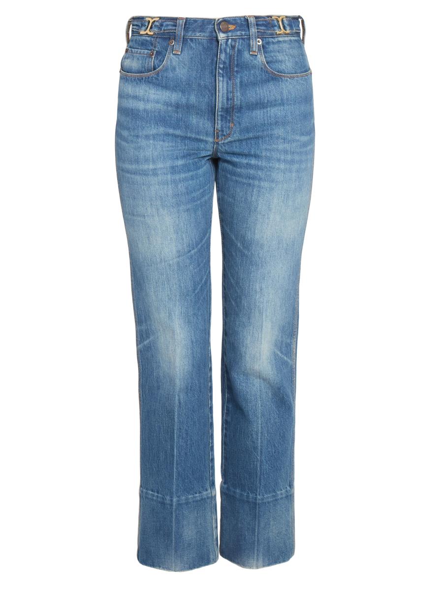 デニム・ジーパン CHLOe High waist jeans Light Blue CHC24SDP03157 Chloé High-Rise Slim Crop Jeans | Saks Fifth Avenue