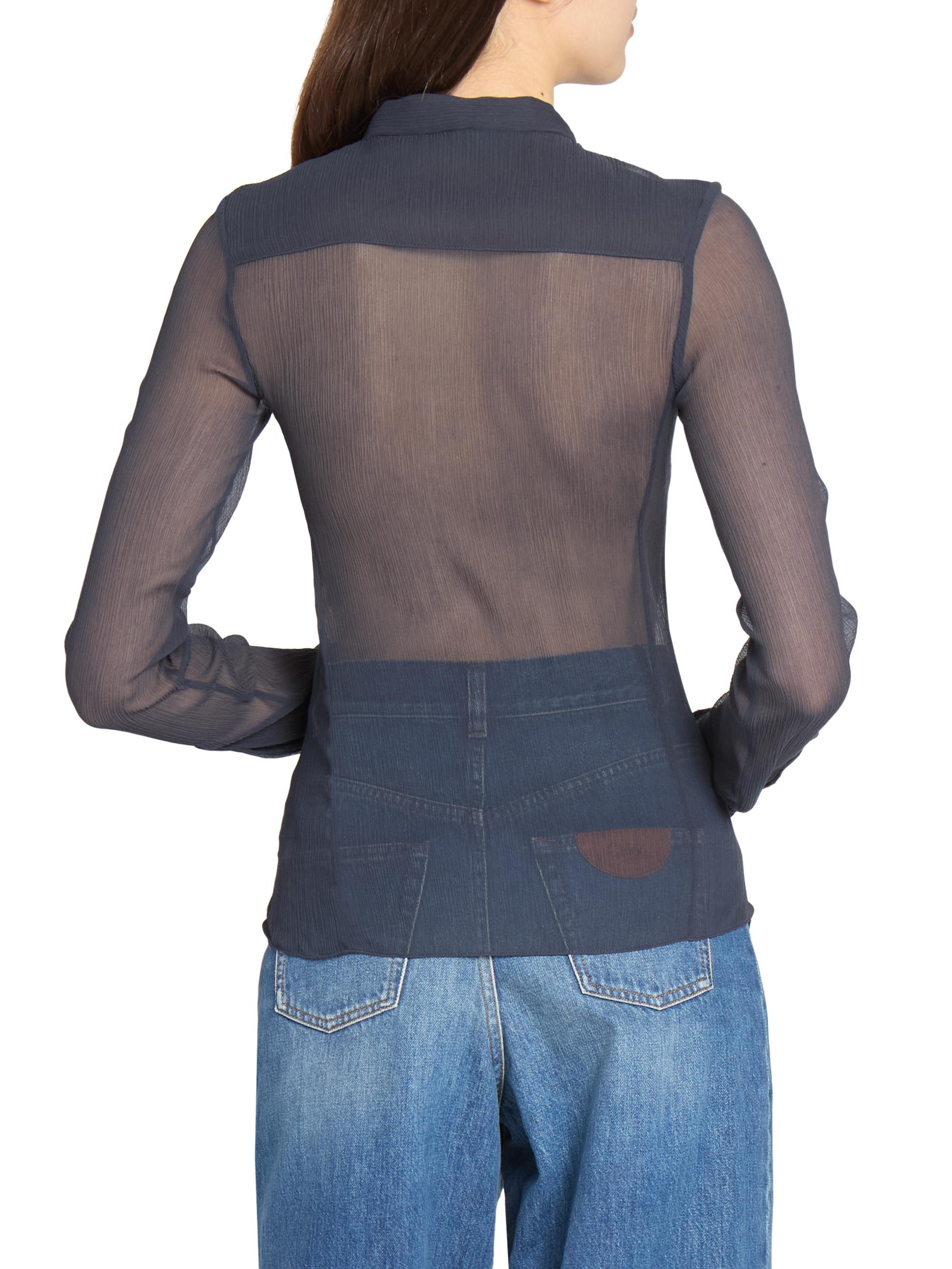 Chloé Sheer Silk Blouse | Saks Fifth Avenue