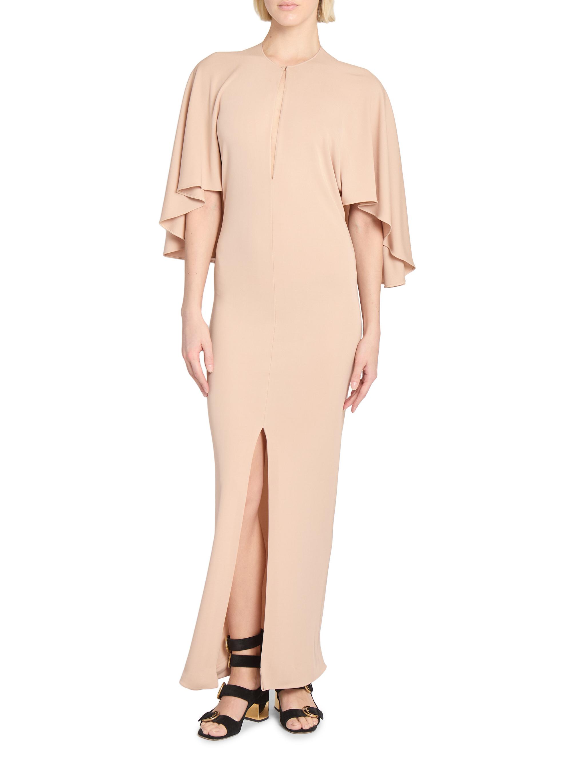 knee length dresses for ladies Charlotte Rose Gold Sequin Maxi Dress with Cape Detail  Frock and Frill
