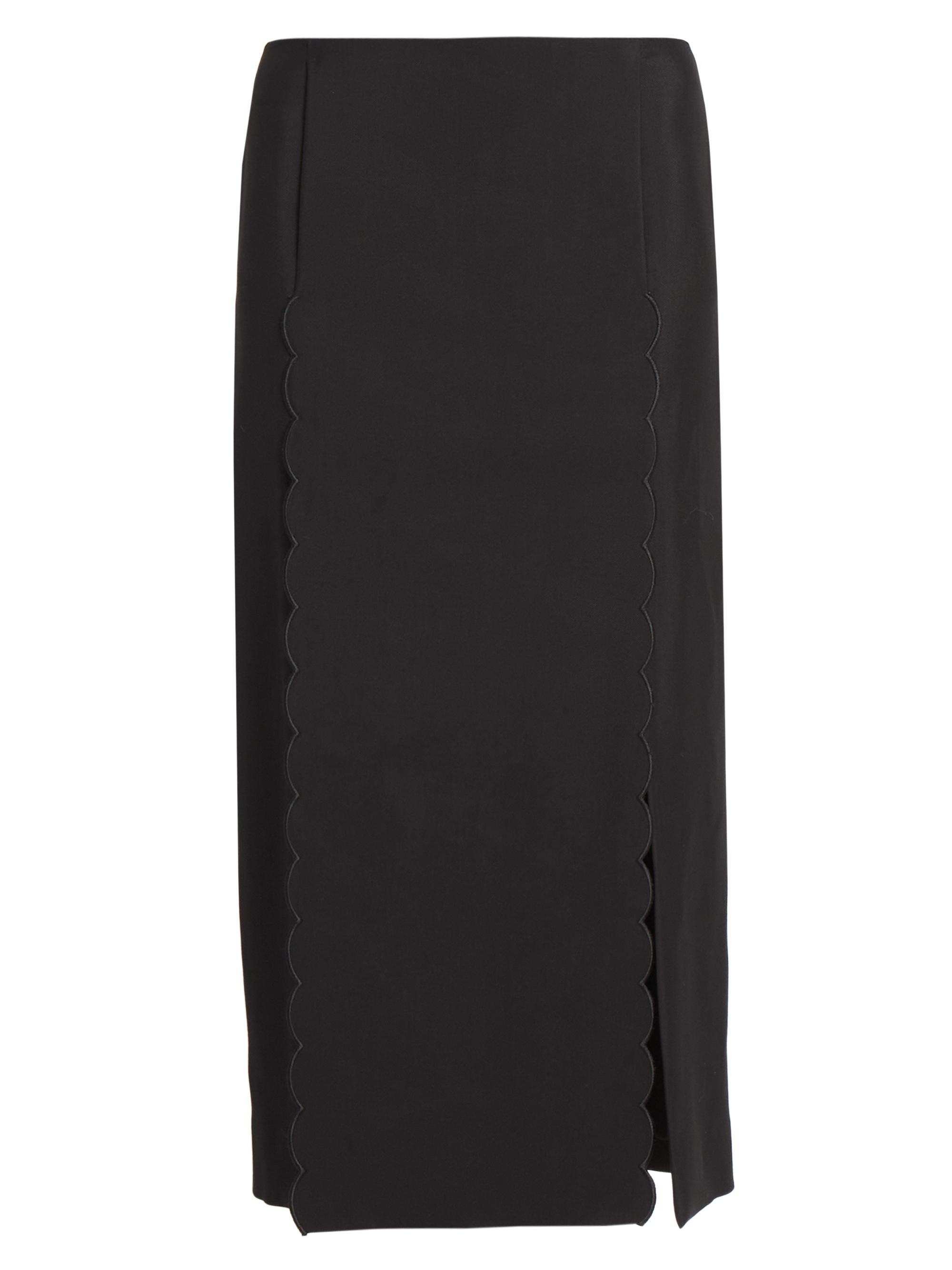 Chloé Women's Scalloped Midi-Skirt - Black