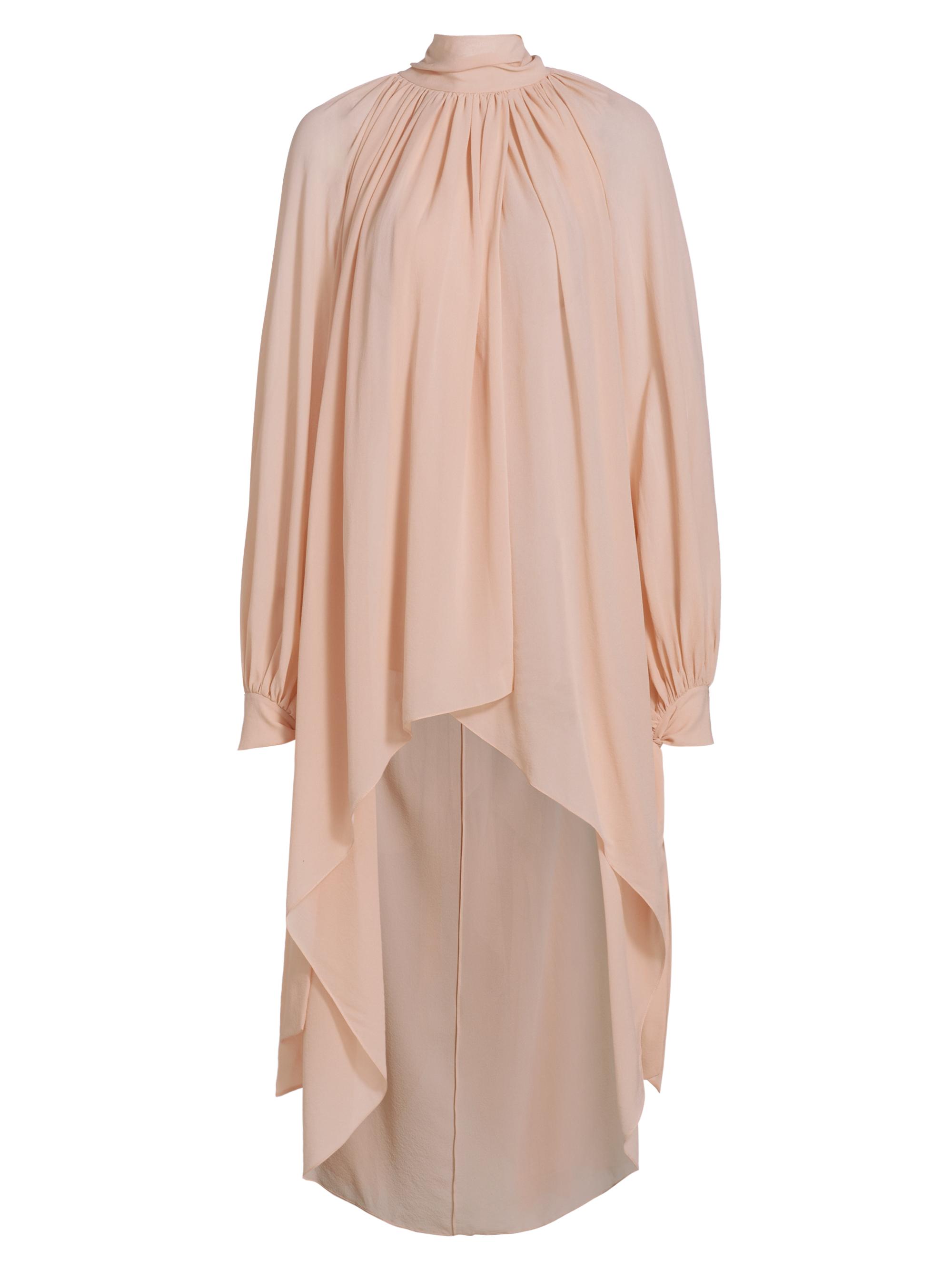 Chloé Women's Draped Silk Tunic Top - Pearl Blush