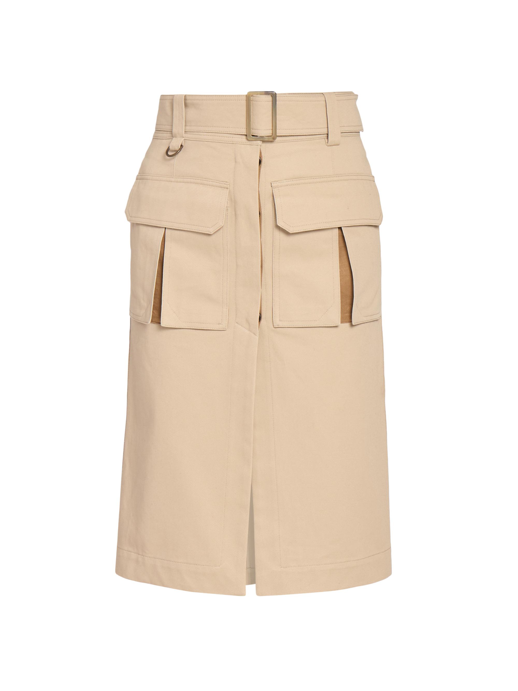 Chloé Women's Cotton Belted Utility Skirt - Sandy Brown