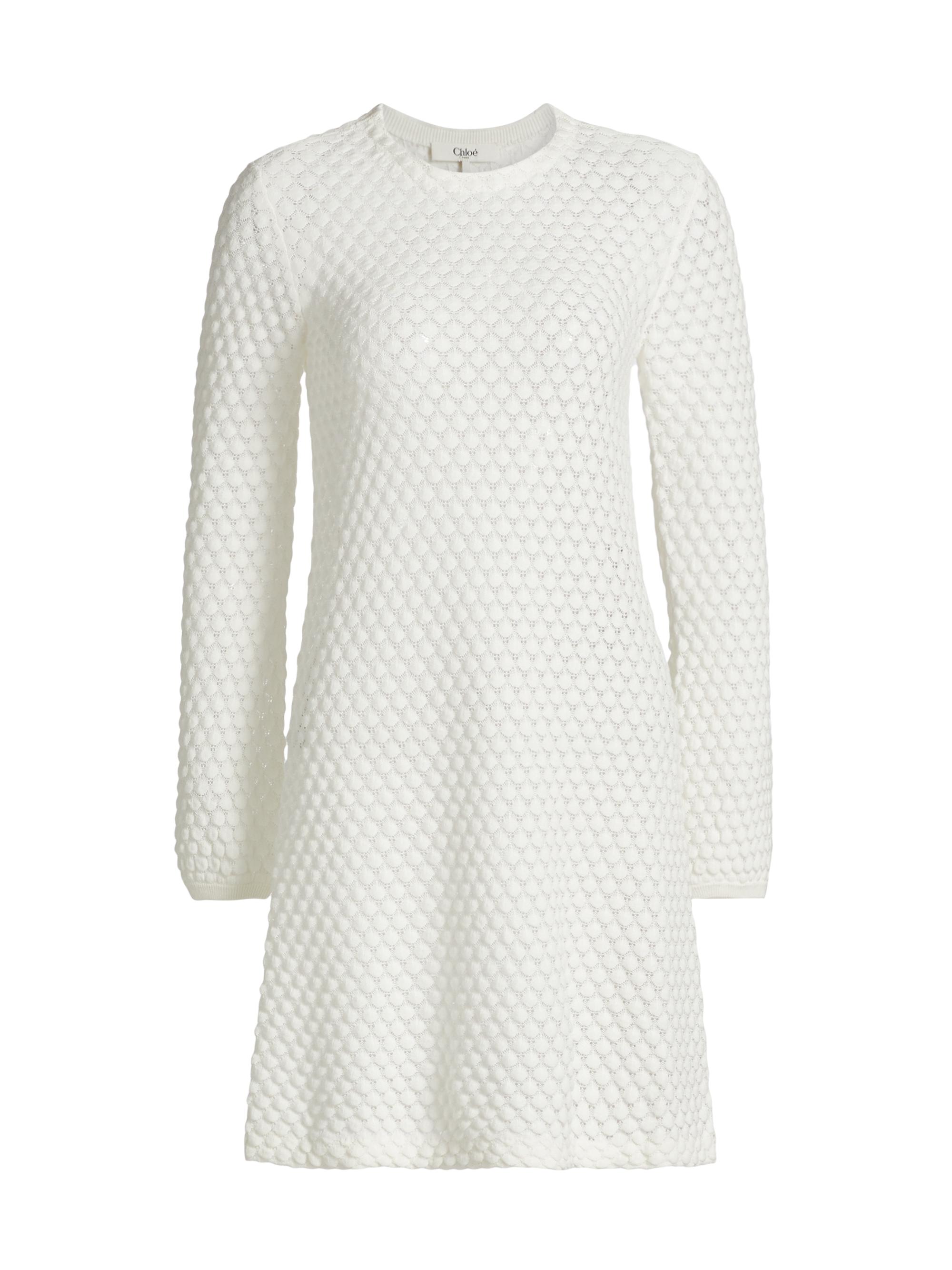 Chloé Women's Crocheted Cotton Dress - Iconic Milk