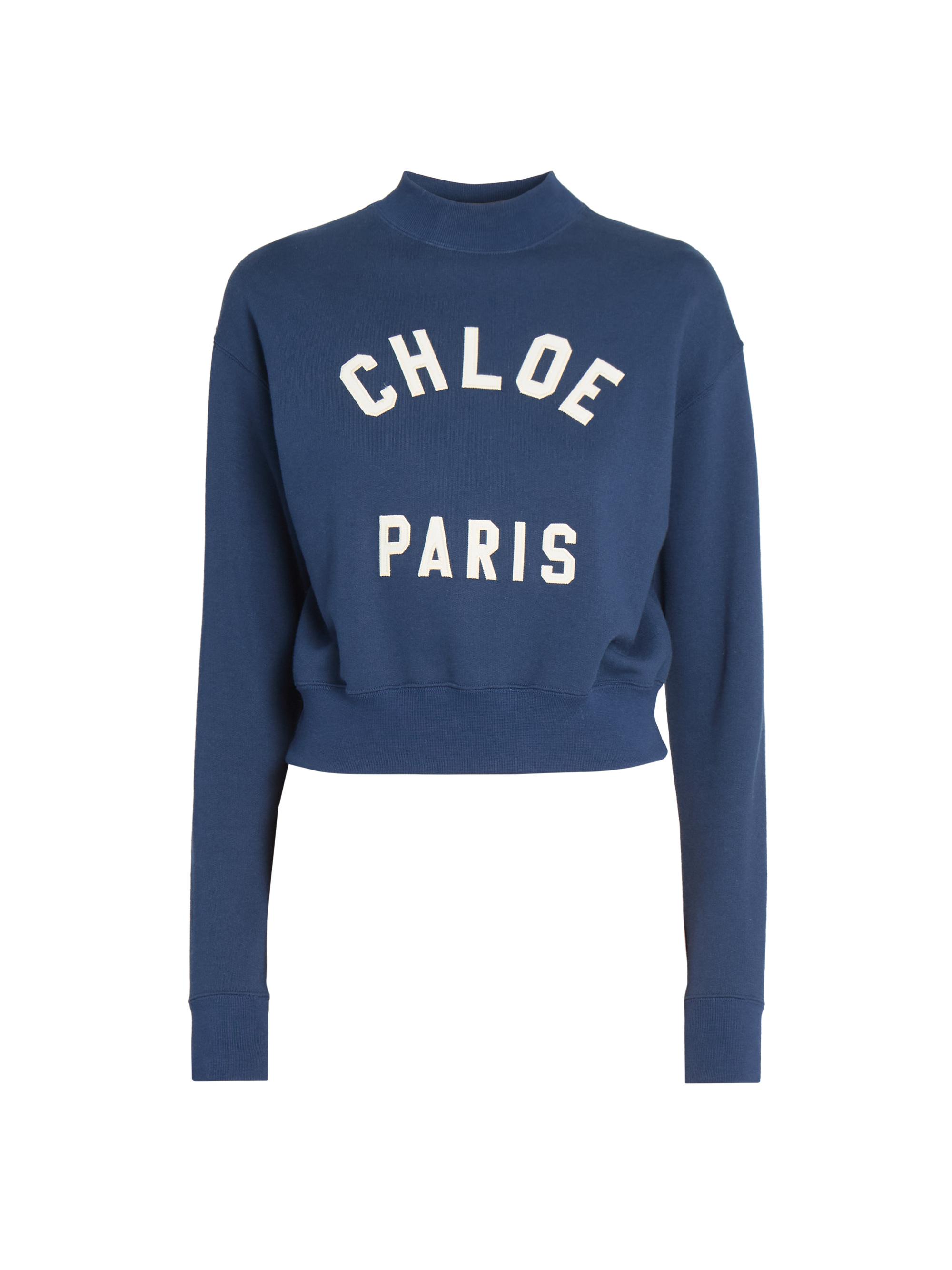 Chloé Women's Varsity Logo Cotton Sweatshirt - Classic Navy