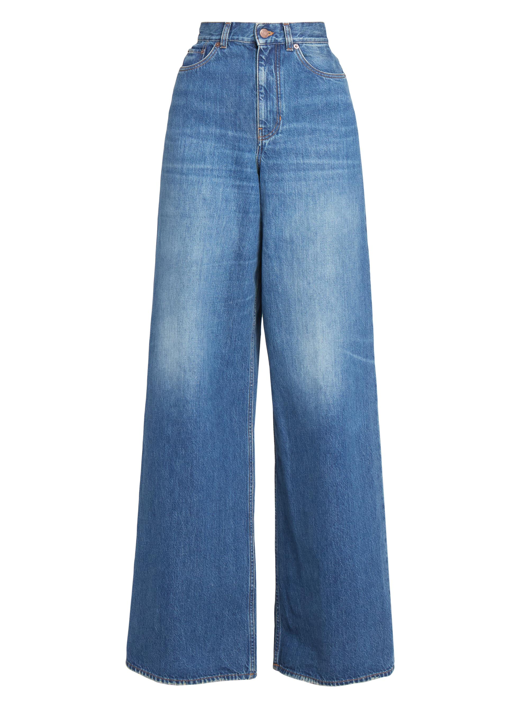 The Row Tarley Linen Barrel Jeans | Saks Fifth Avenue