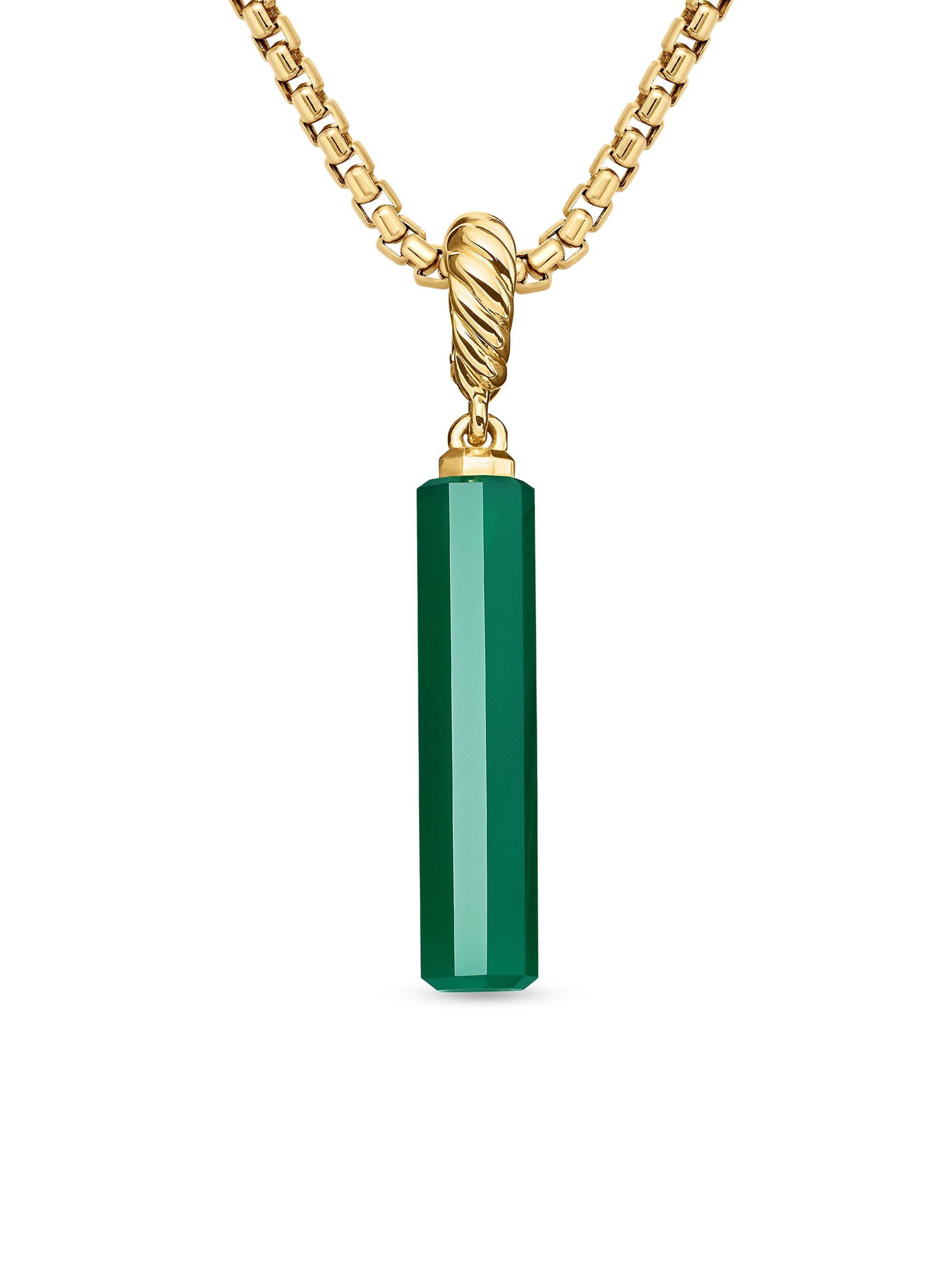 David Yurman Women's Barrel Amulet - Green Onyx