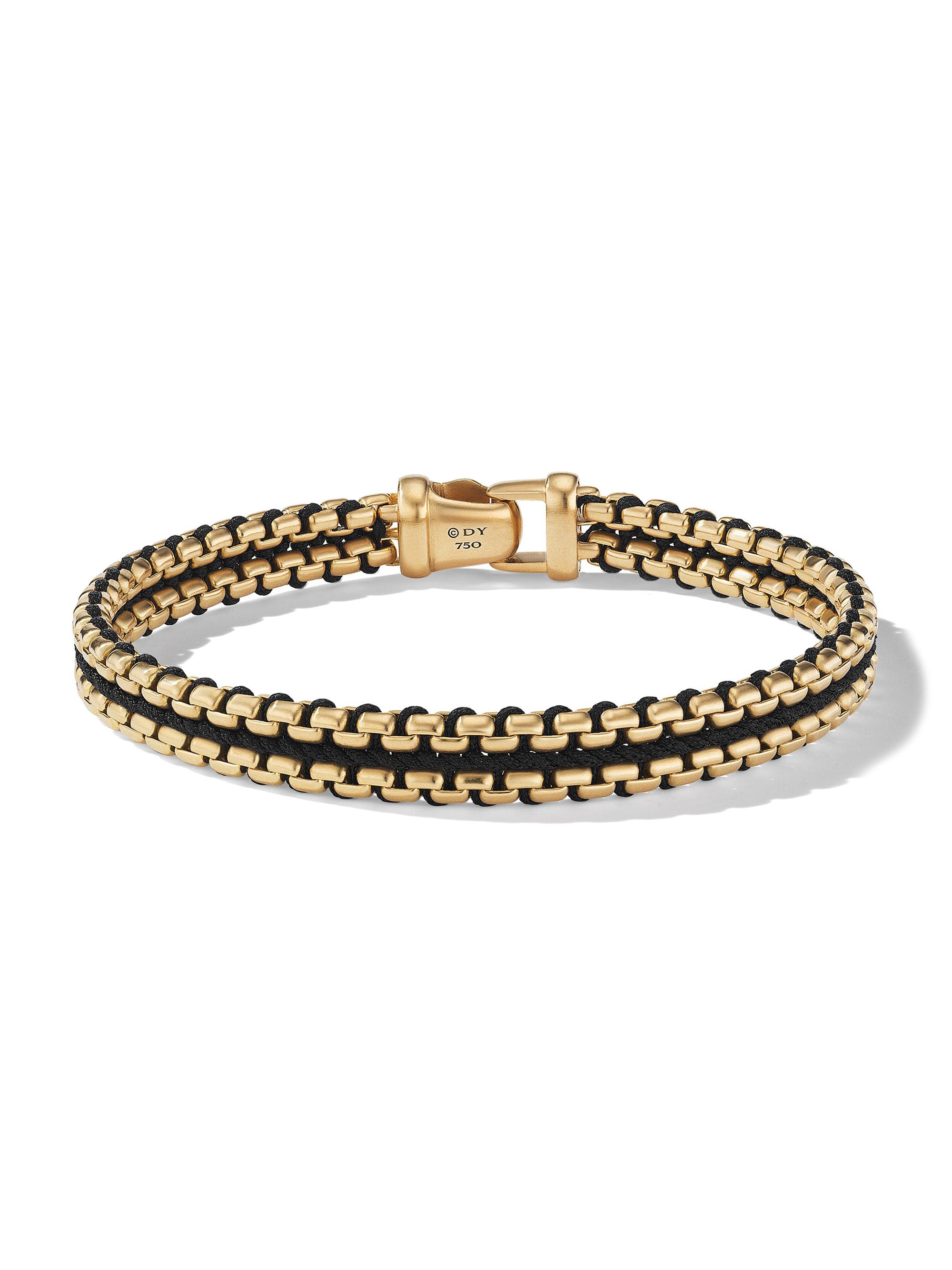 David Yurman Men's Woven Box Chain Bracelet - Black
