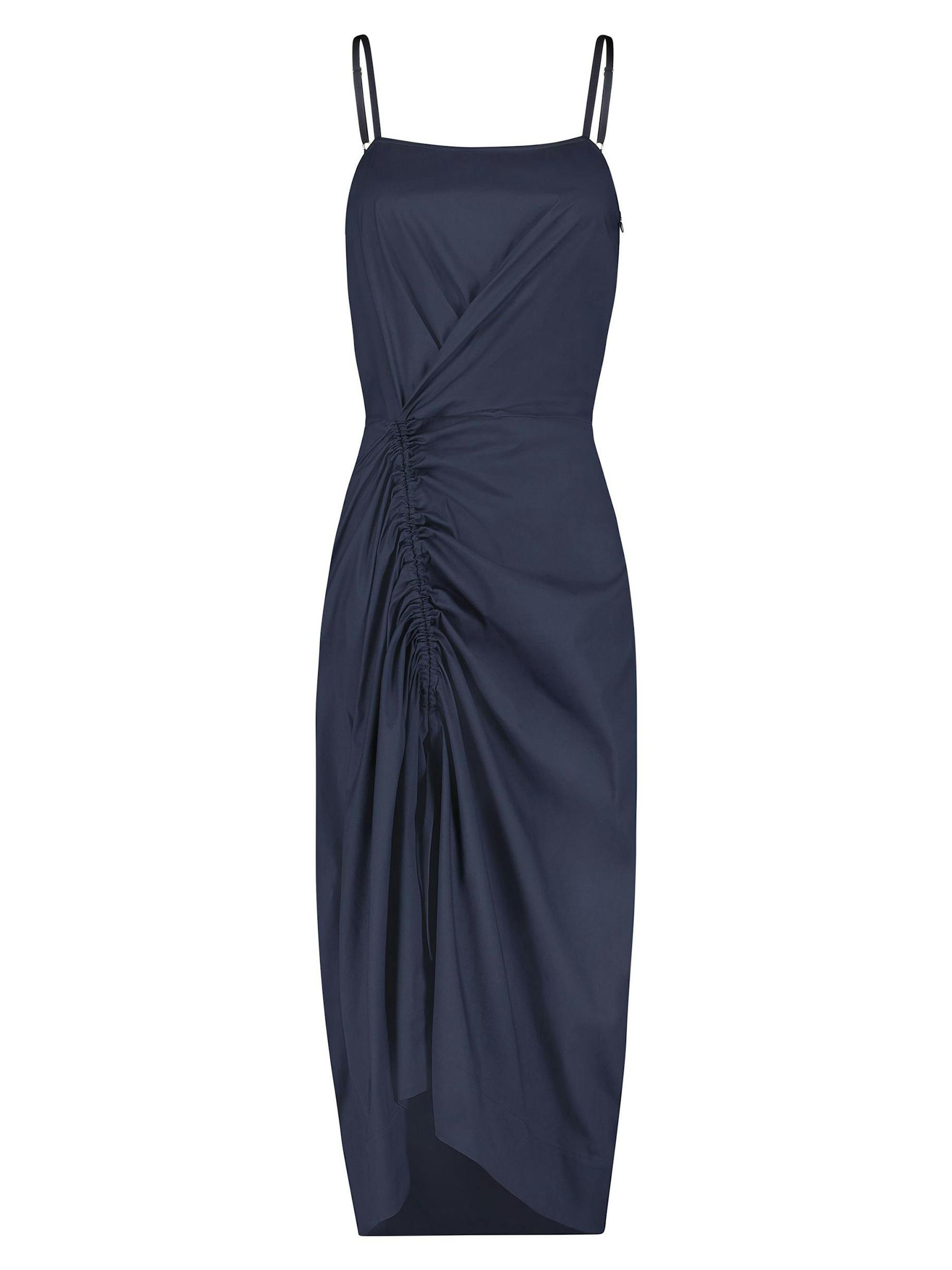 Callas Milano Women's ANGIE Camisole Poplin Dress with Gathered Skirt - Navy