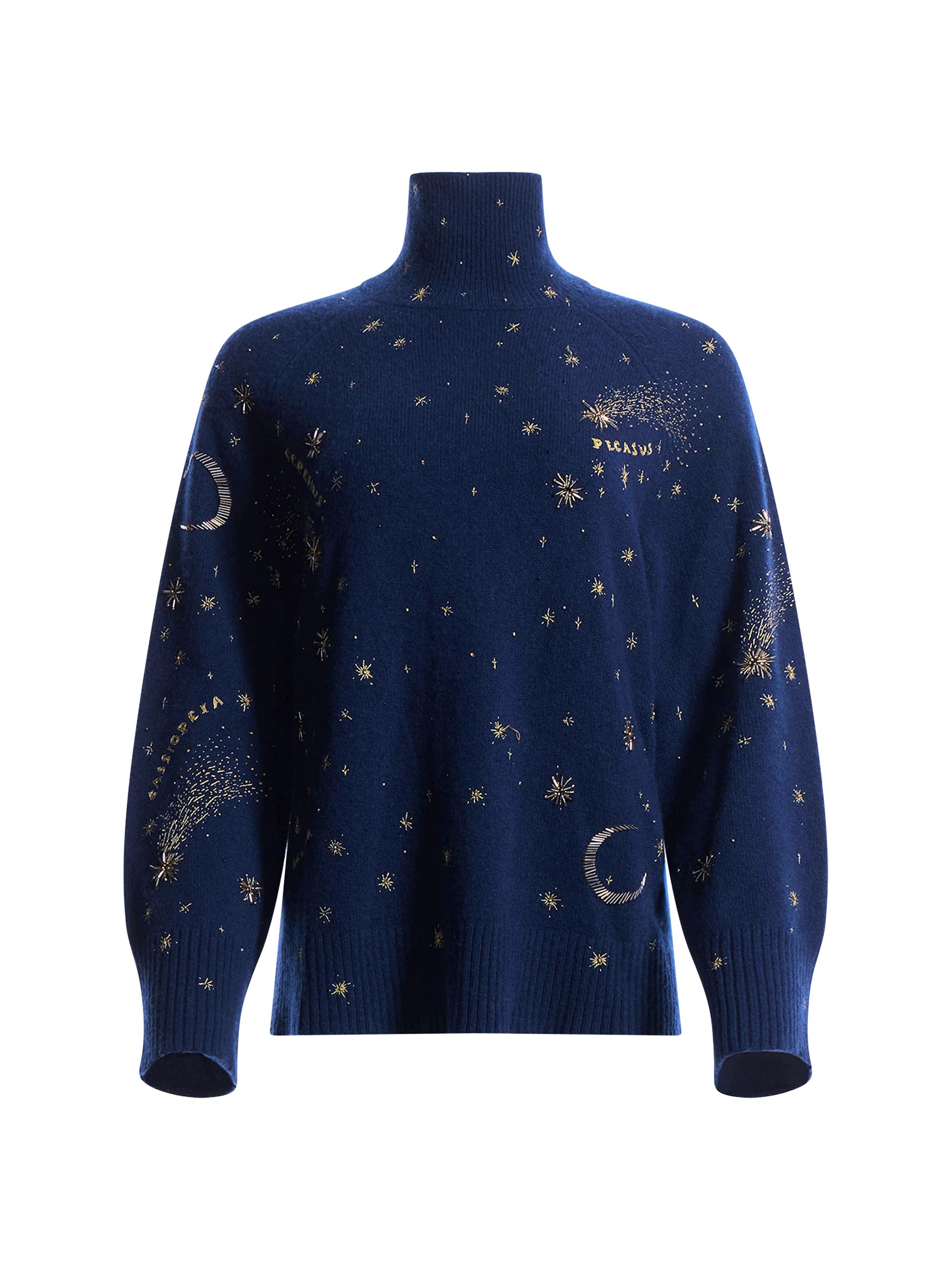 Altuzarra Women's Jared Star & Moon Wool Sweater - Navy