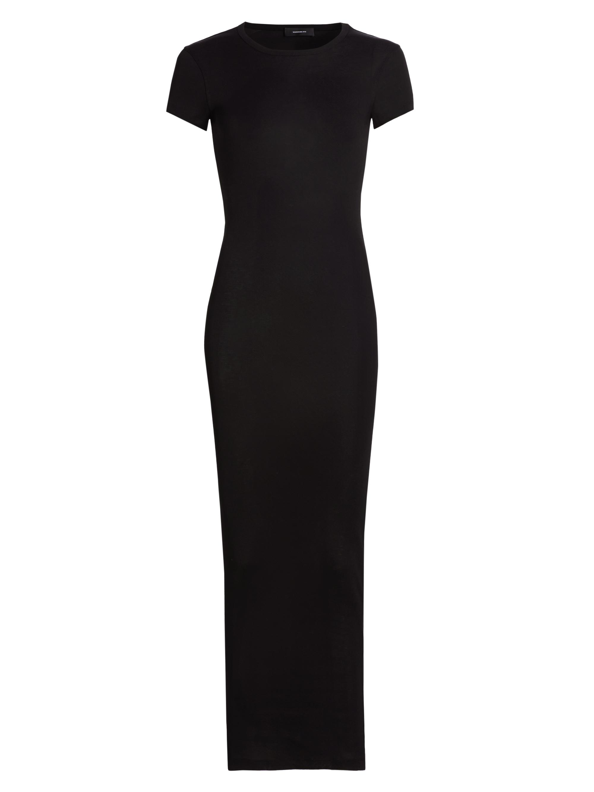 WARDROBE.NYC Women's Cap-Sleeve Cotton Body-Con Dress - Black