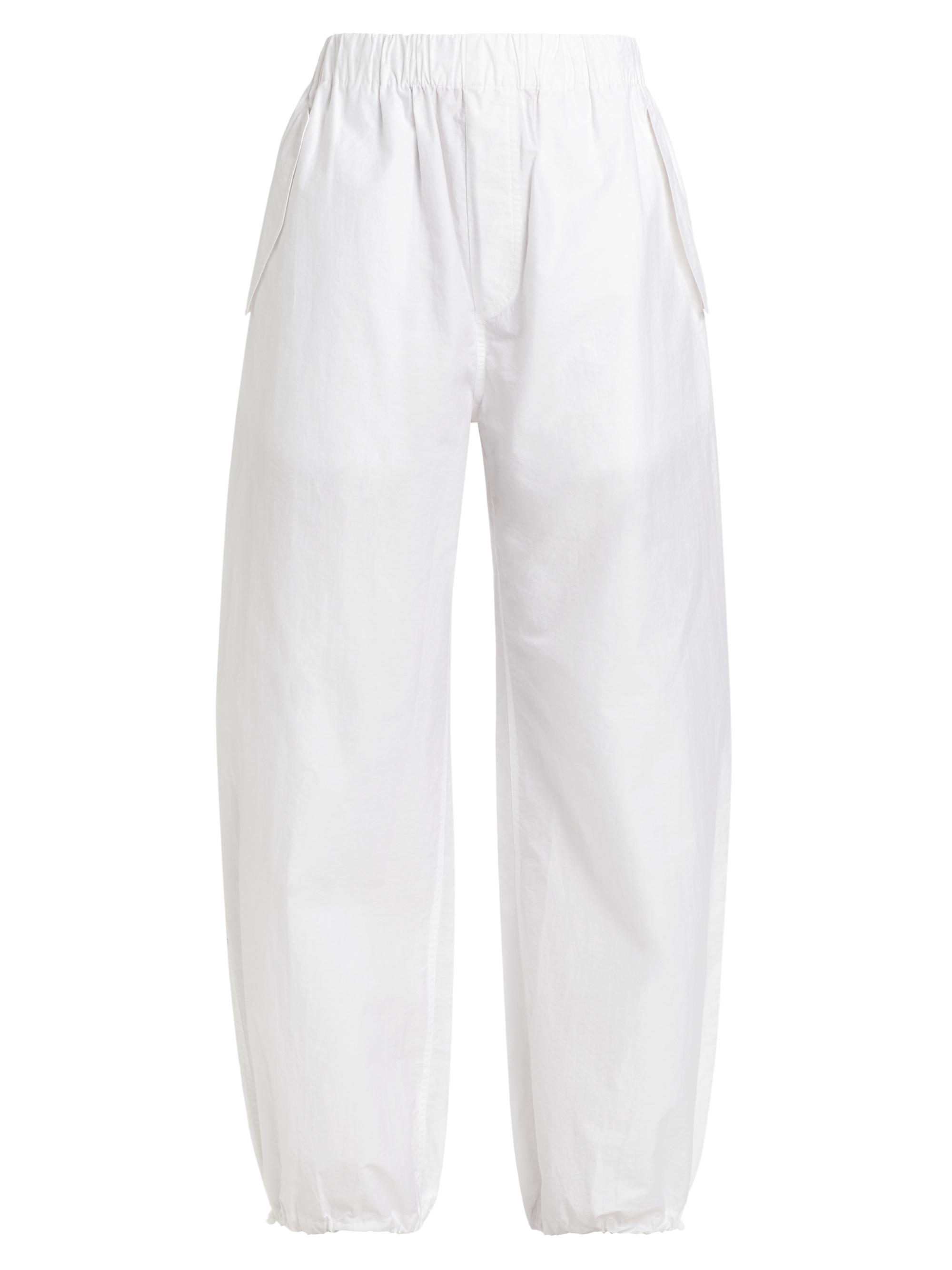 WARDROBE.NYC Women's Beach Cotton-Blend Pants - White