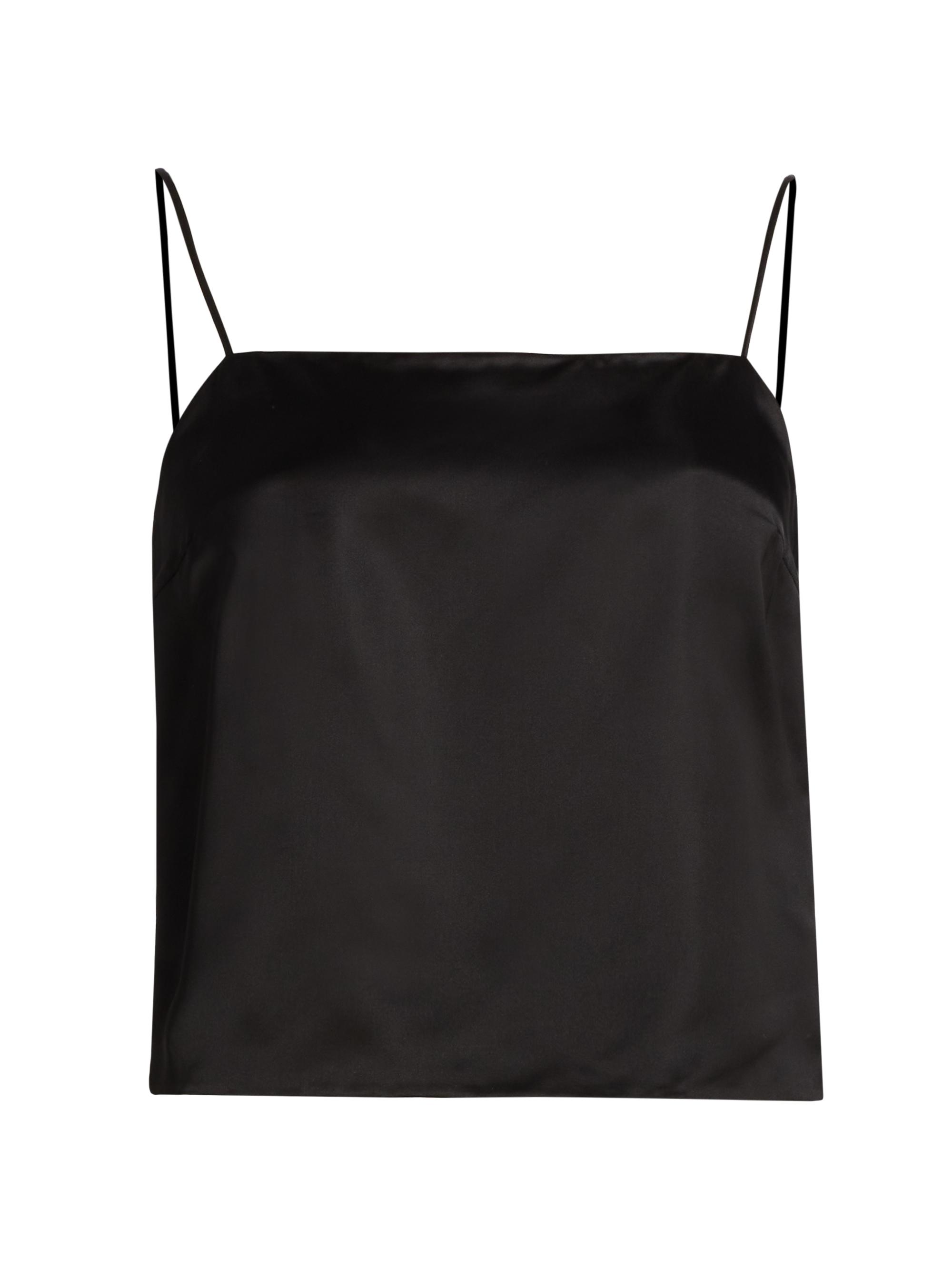 WARDROBE.NYC Women's Satin Squareneck Cami - Black