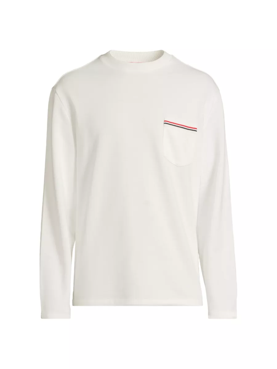 Shop Thom Browne Cotton Oversized Crewneck Sweatshirt | Saks Shop Thom Browne Cotton Oversized Crewneck Sweatshirt | Saks