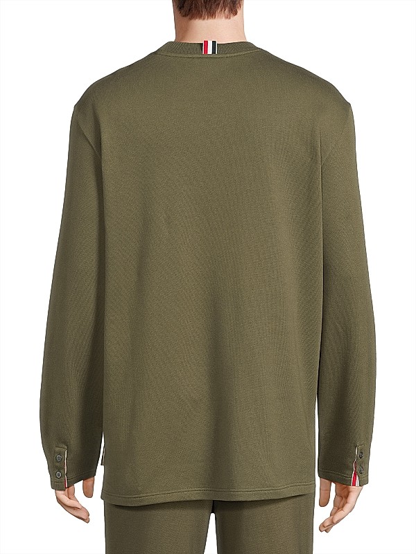 Shop Thom Browne Cotton Oversized Crewneck Sweatshirt | Saks Shop Thom Browne Cotton Oversized Crewneck Sweatshirt | Saks