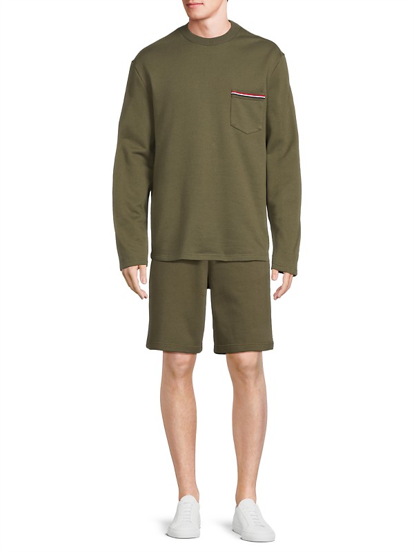 Shop Thom Browne Cotton Oversized Crewneck Sweatshirt | Saks Shop Thom Browne Cotton Oversized Crewneck Sweatshirt | Saks