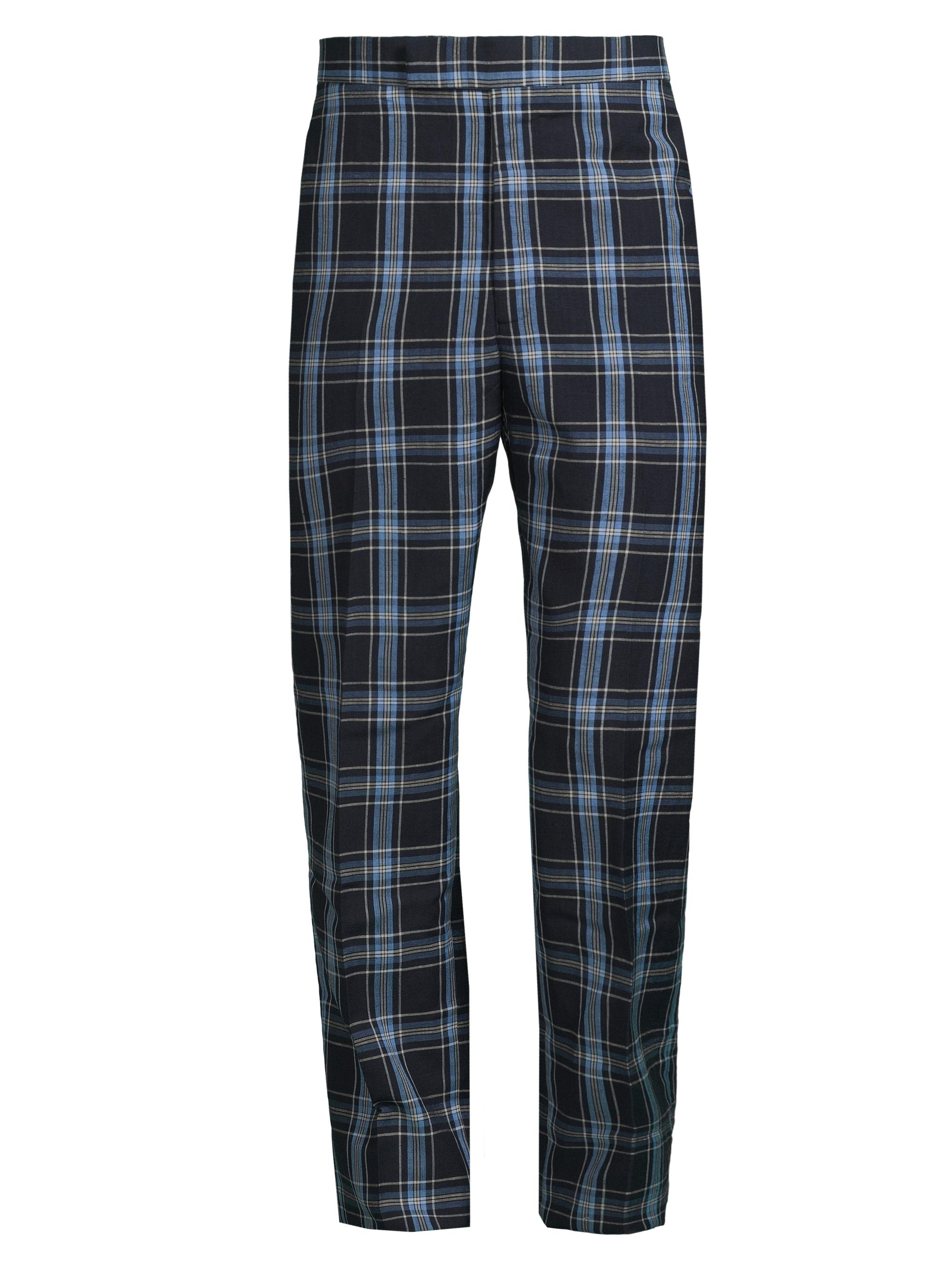 Thom Browne Plaid Wool & Linen-Blend Backstrap Suit Pants | Saks