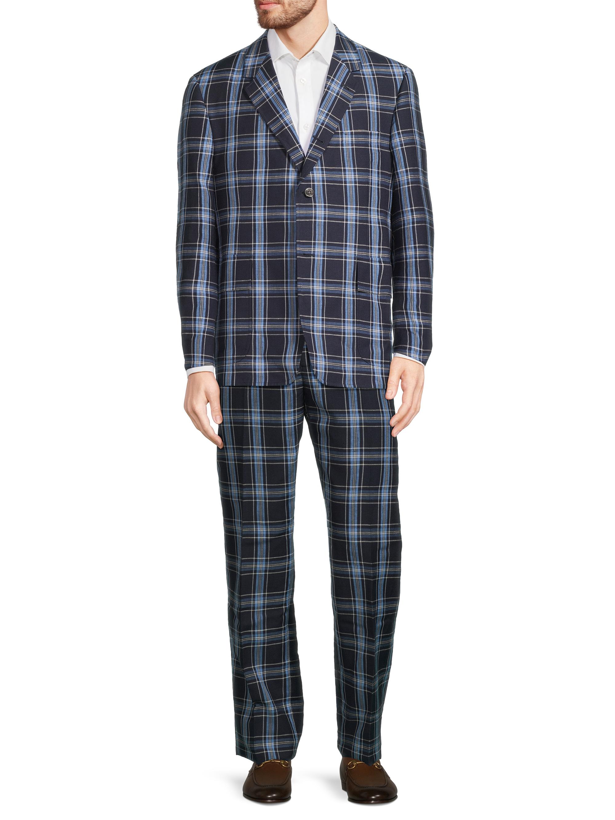 Thom Browne Plaid Wool & Linen-Blend Backstrap Suit Pants | Saks