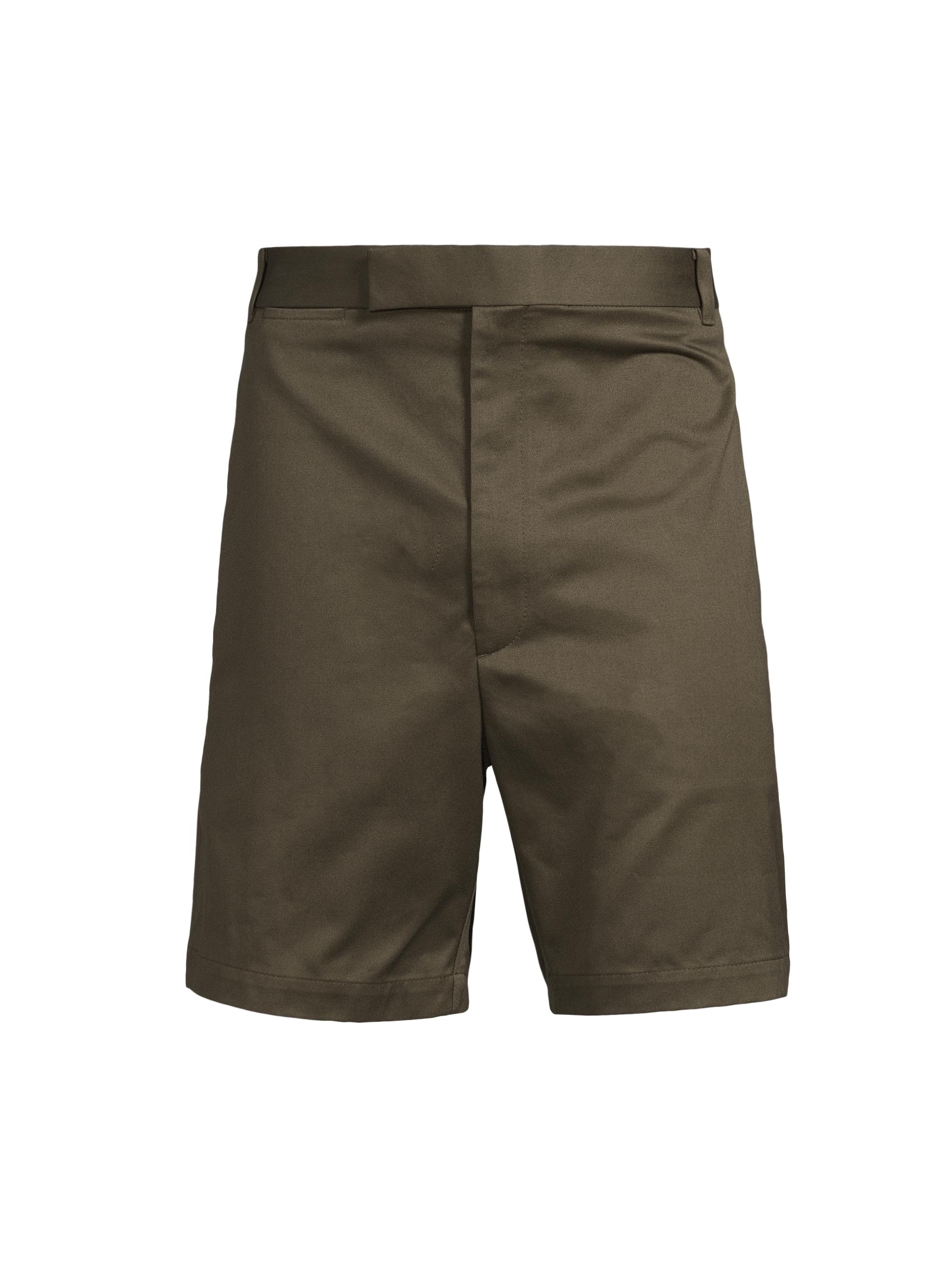 Thom Browne Men's Cotton Flat-Front Shorts - Dark Green