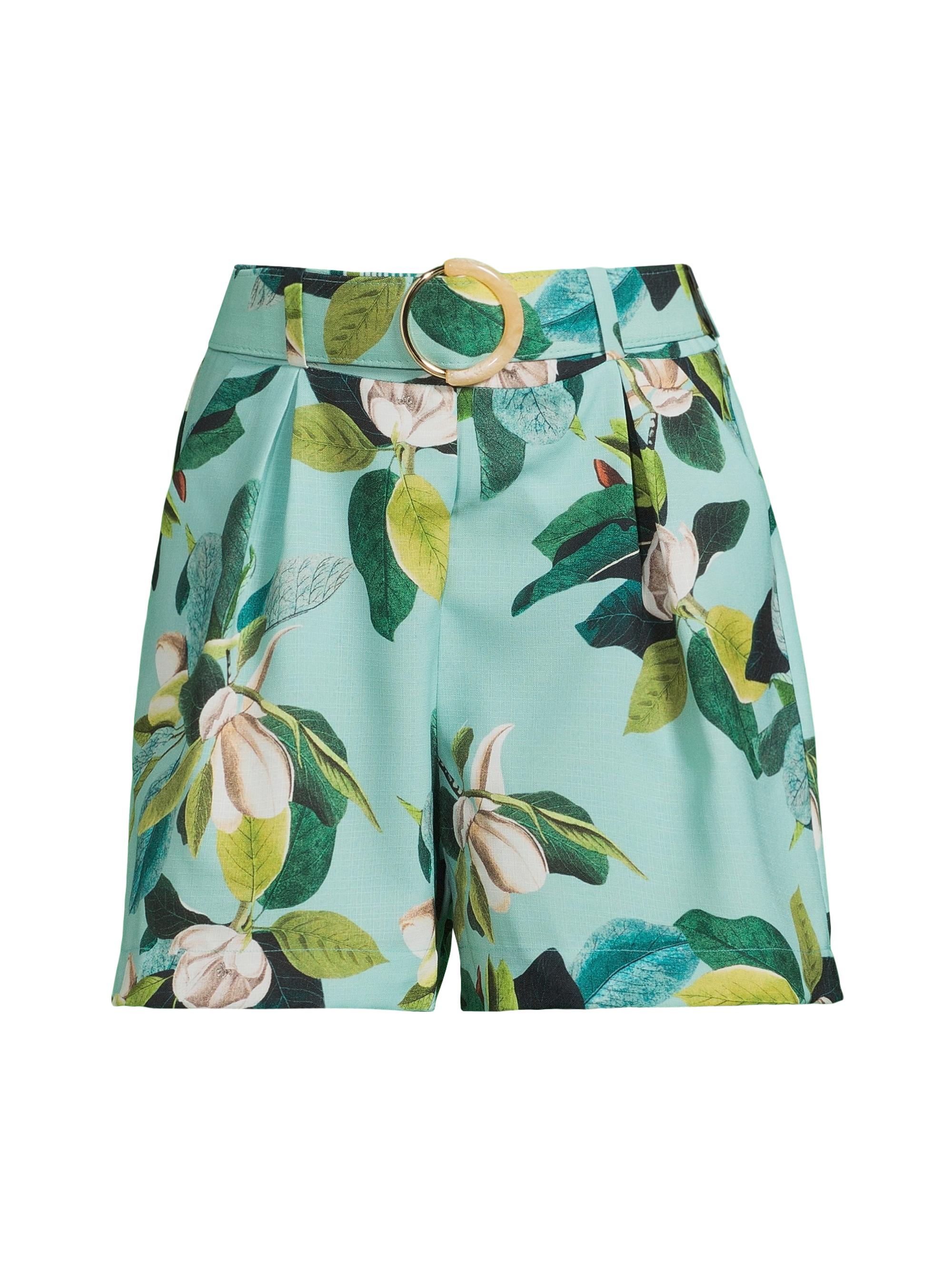 PatBO Women's Magnolia Floral Belted Shorts - Green Multi
